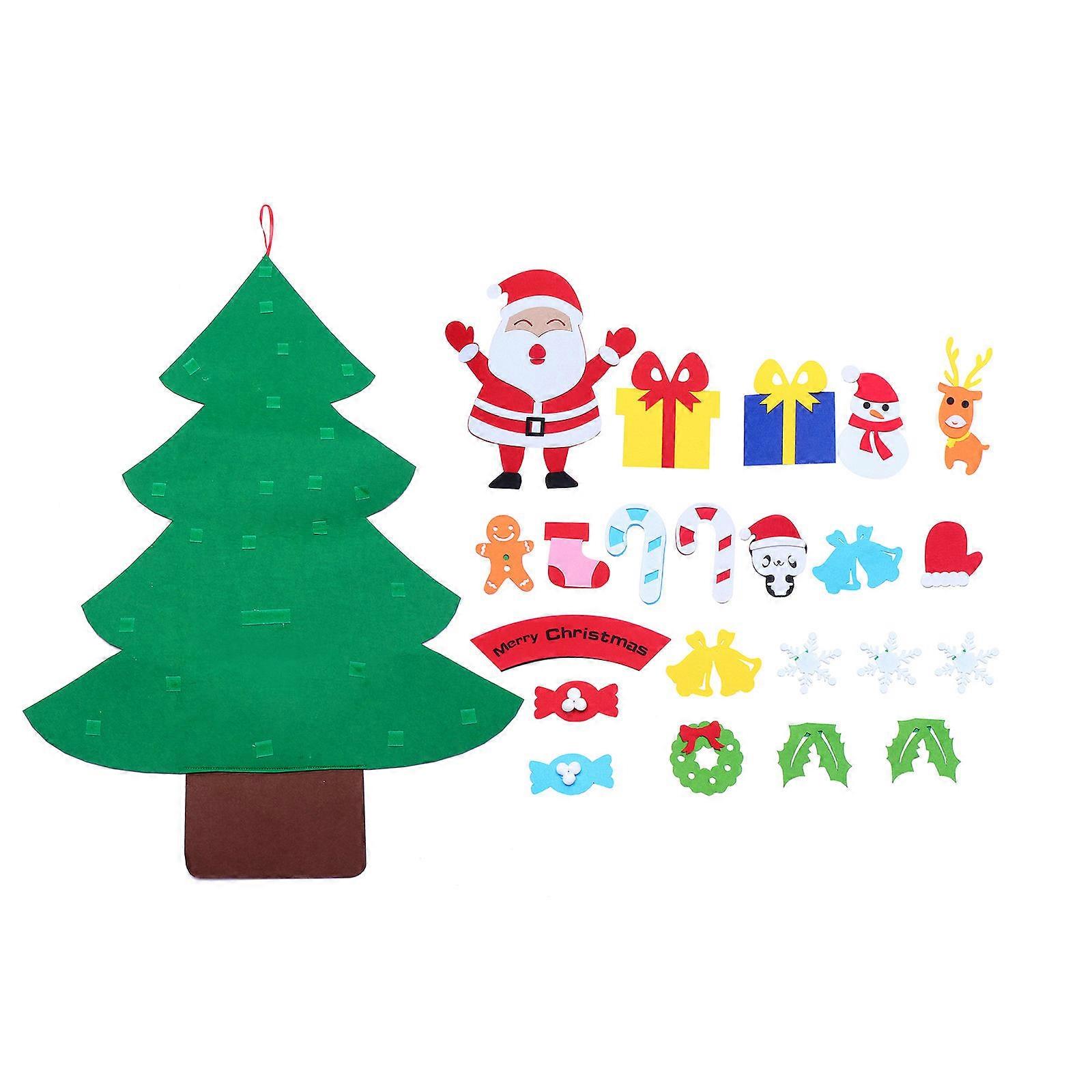 Felt Christmas Tree Decoration, Reusable 3D Felt Ornament for Holiday Party Supplies, Indoor Display, Festive Countdown Fun