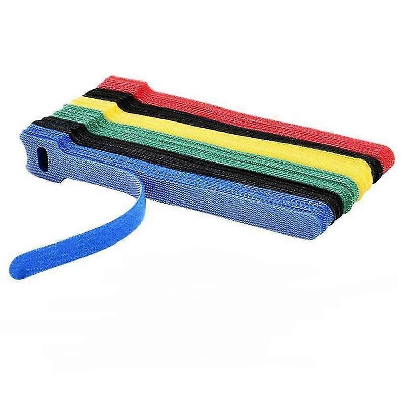Fonepro 100 Pcs Cable Ties, 15cm Reusable Nylon Cable Ties, Adjustable Hook and Loop Cable Straps, Cable Tidy Organizer 5 Colors