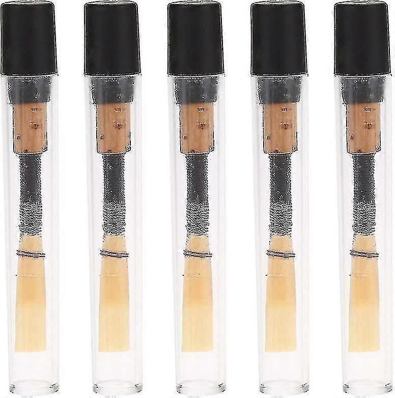 Medium Soft Oboe Reeds with Cork & Transparent Tube Sleeve - 5 Piece Wind Instrument Parts Kit for Oboes