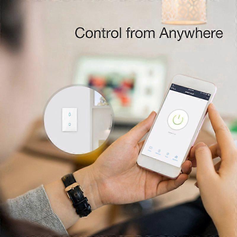 Wi-Fi Smart Switch Light Switch Voice Control, Remote Control, Touch Control Compatible with Alexa Google Assistant Schedule, Timer, Countdown Needs N