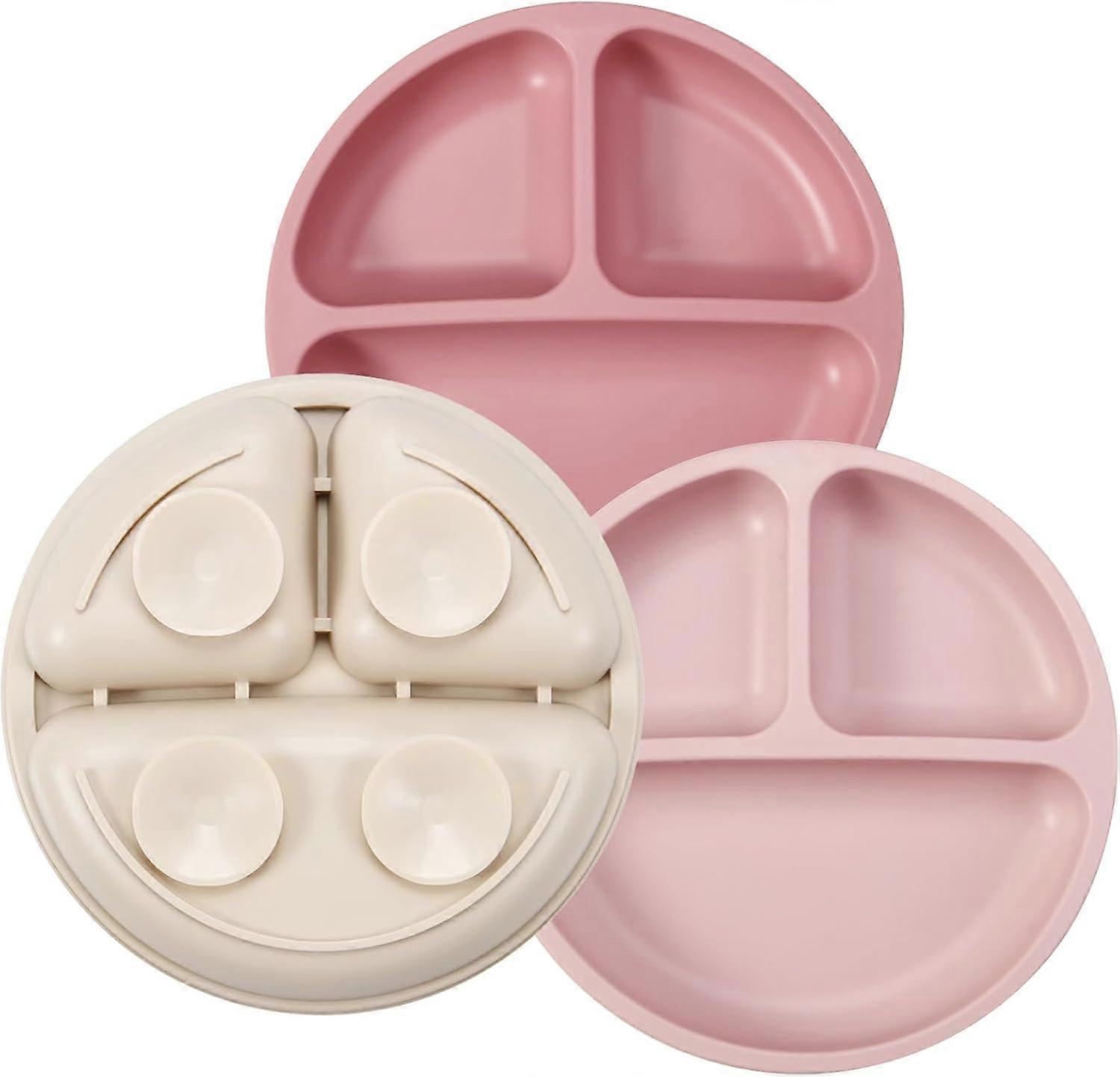 Toddler Plates (3-Pack, Silicone Dividers)