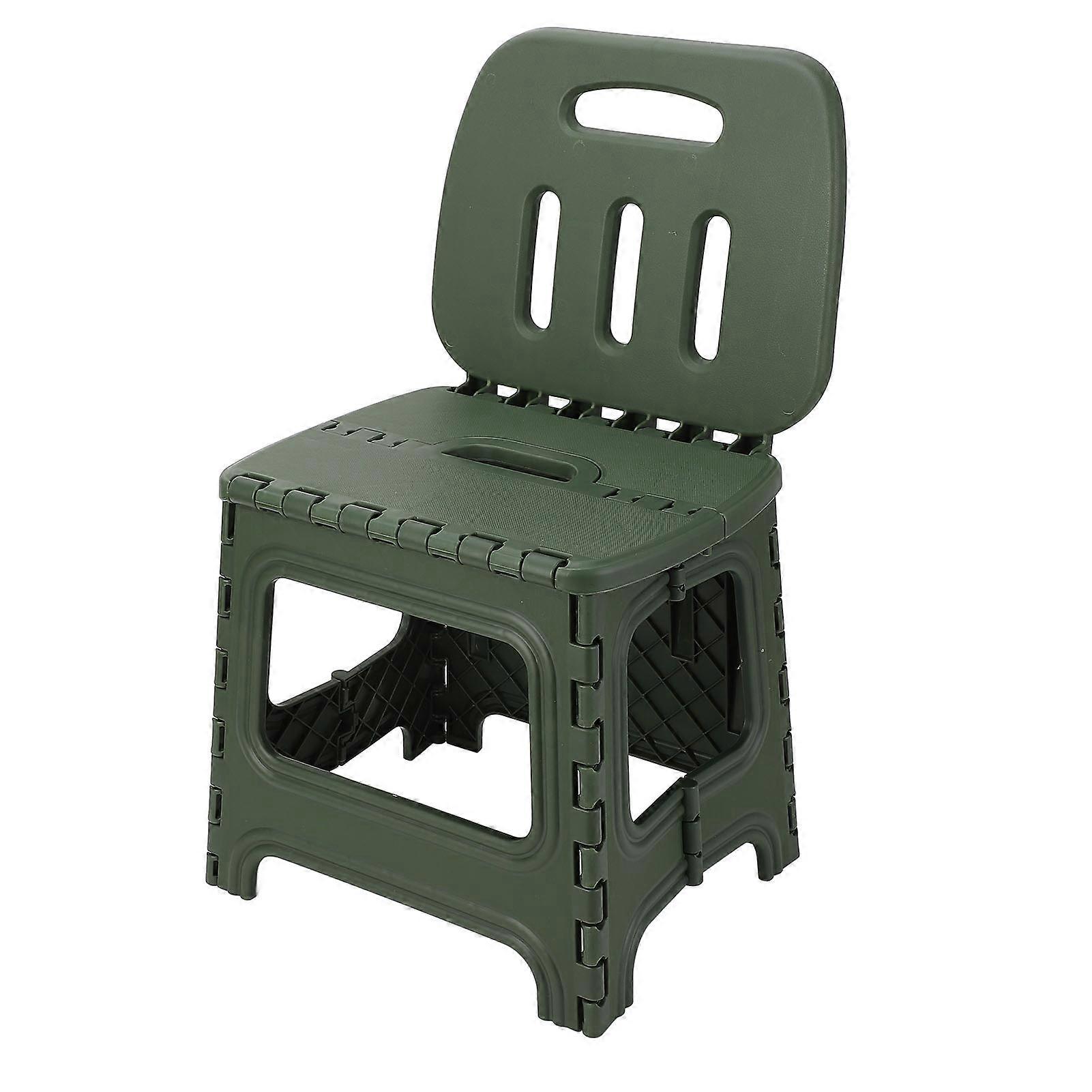 Sgabello portatile pieghevole in PP addensato per bambini con manico verde L