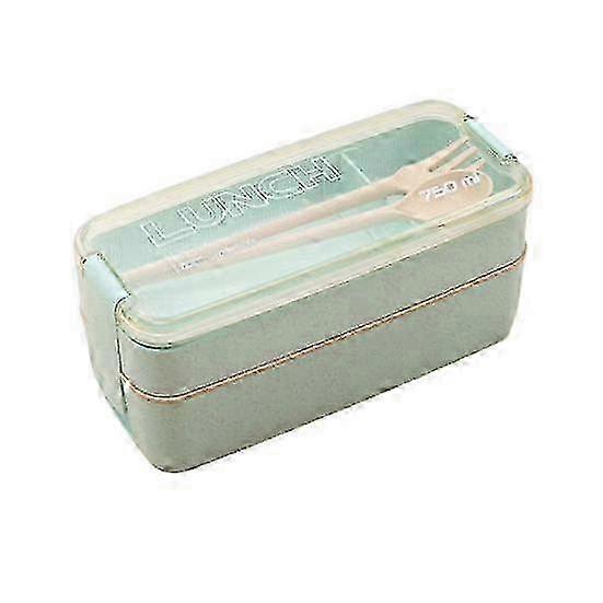 2-in-1 Stackable Bento Box - Double Layer Lunch Box with Compartments for Adult Meal Preps