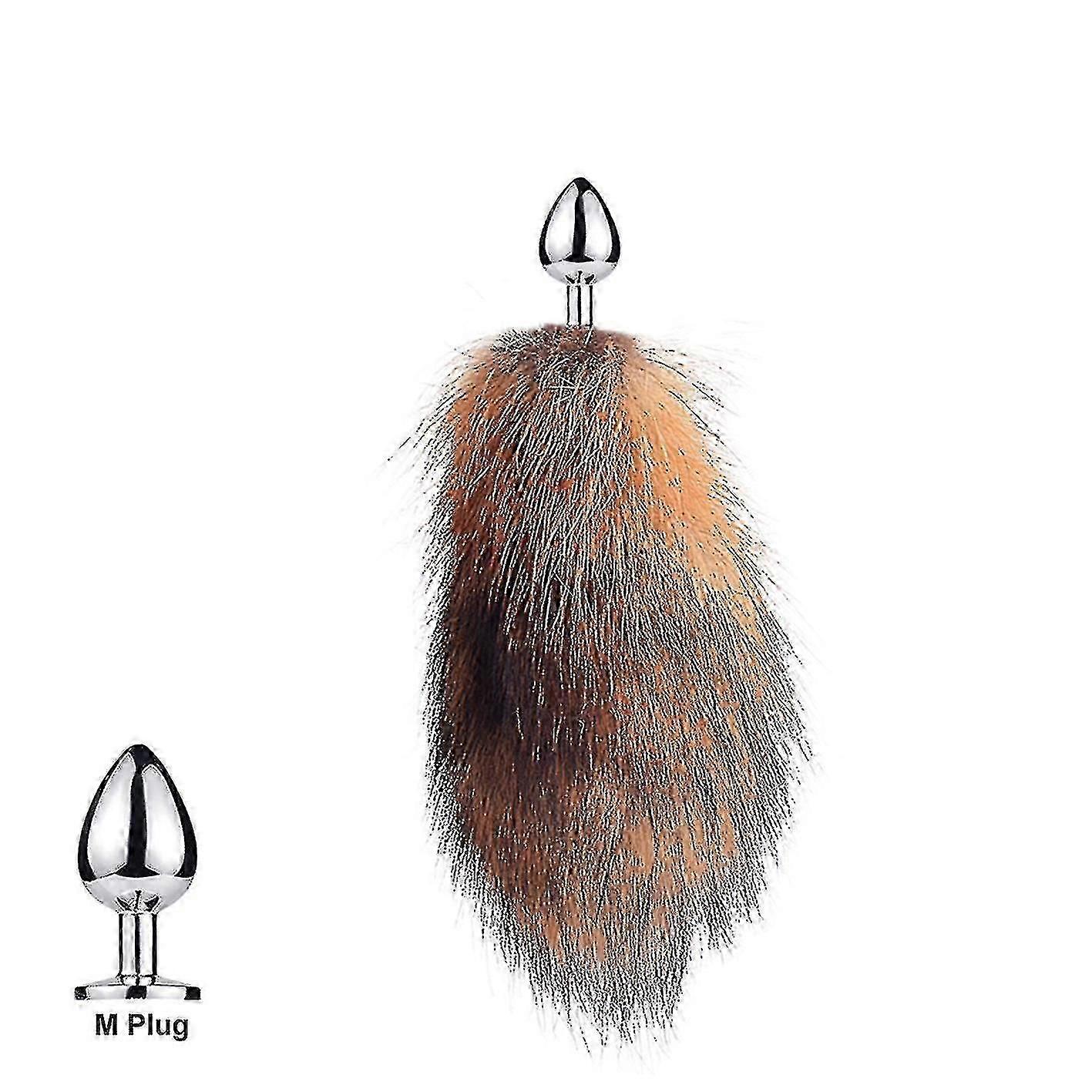 قابس ذيل الثعلب الصغير في الشعر الحقيقي قابل للفصل للحيوانات الأليفة