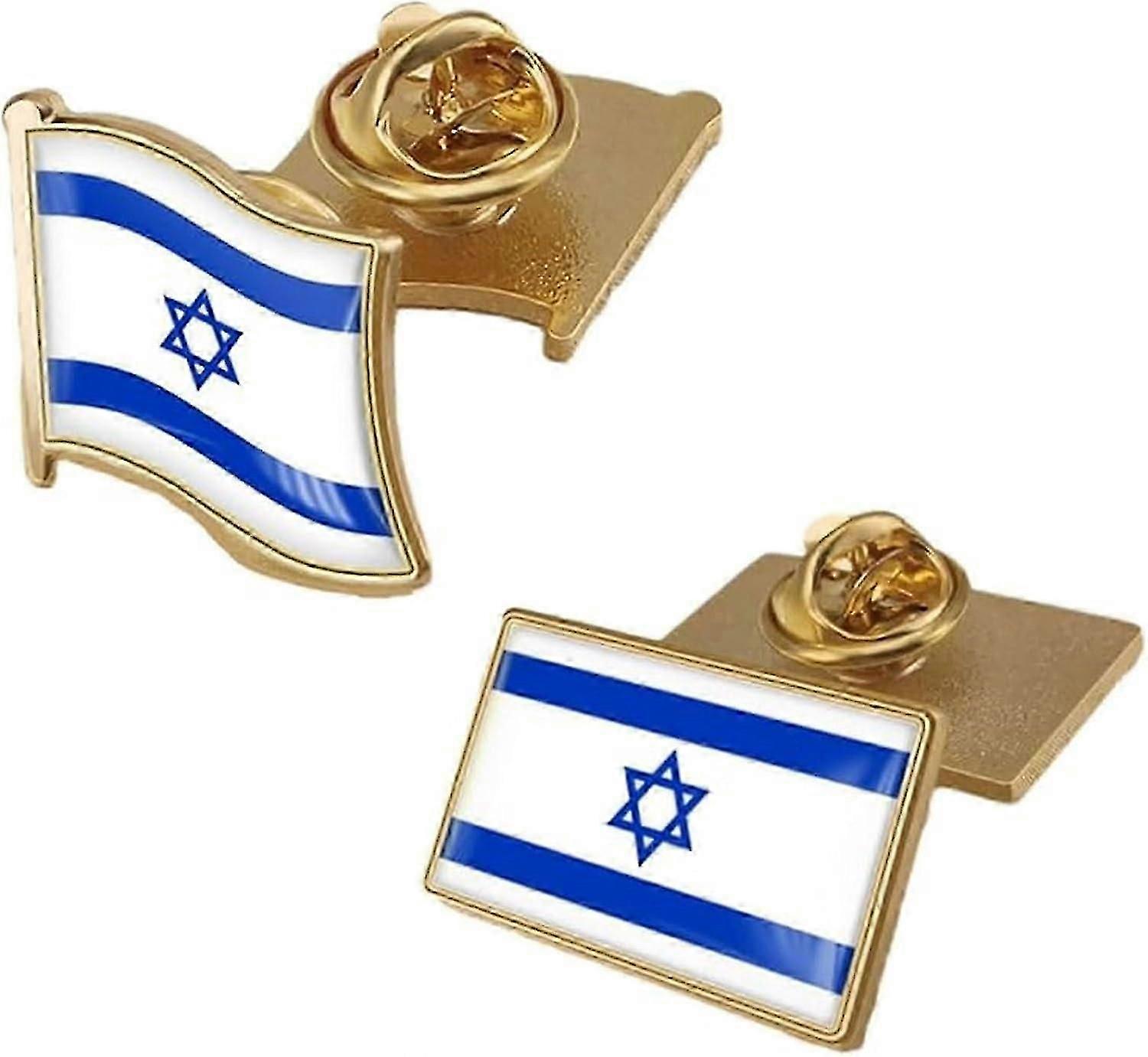 2-Pack Israeli Flag Lapel Pin Brooch with 'I Stand with Israel' Message for UK Supporters