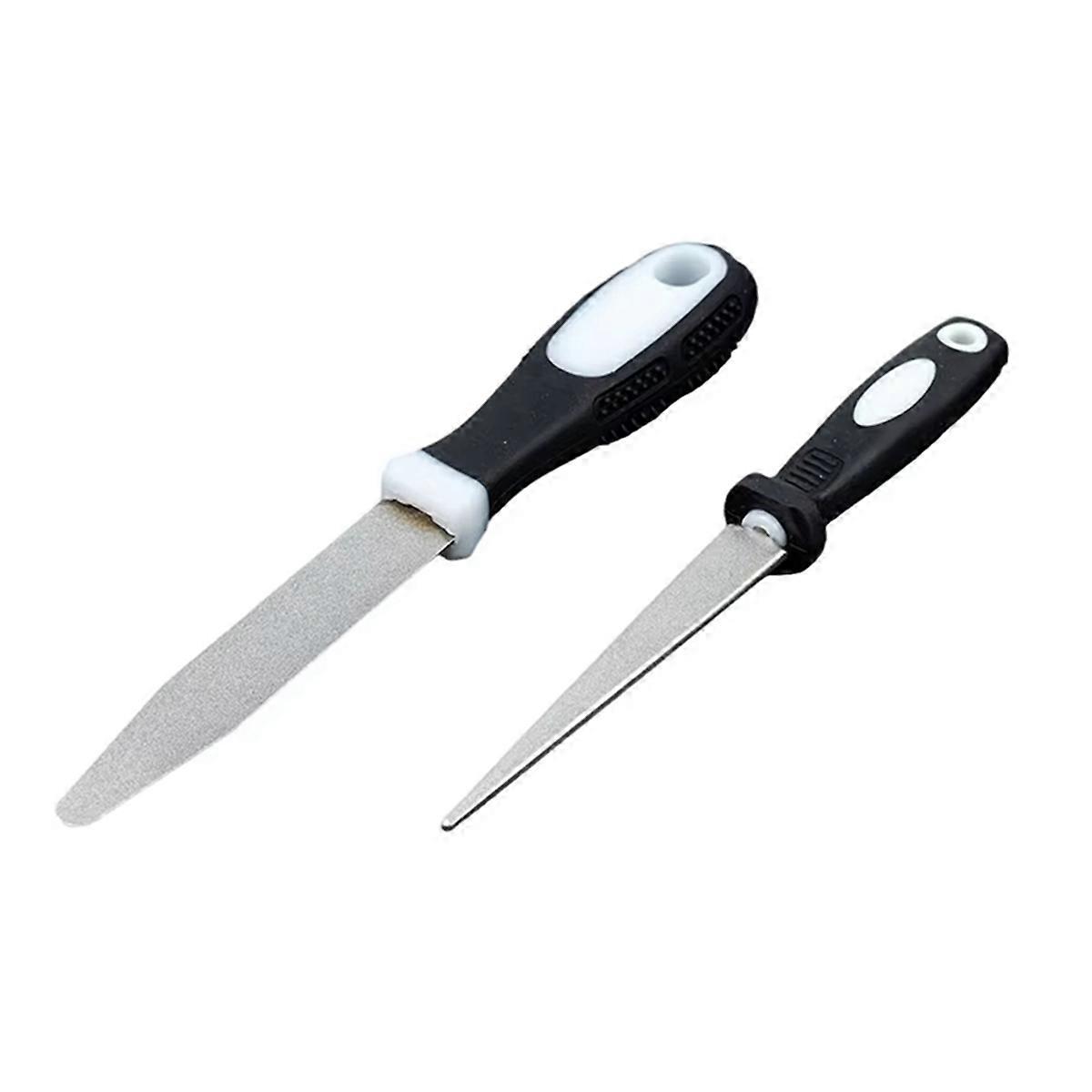 Knife Sharpening Rod Metal Double Sand File Grinder Gardening Tools Handheld Knife Sharpener