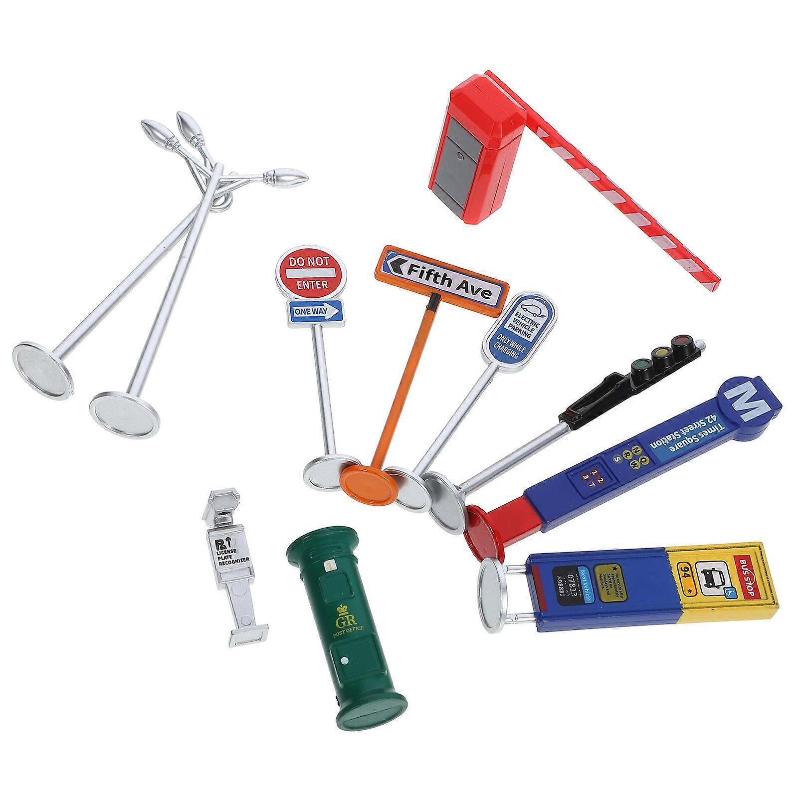 Traffic Sign Toys for Kids with Bright Colors and Realistic Details 1 Set Multi ABS Plastic