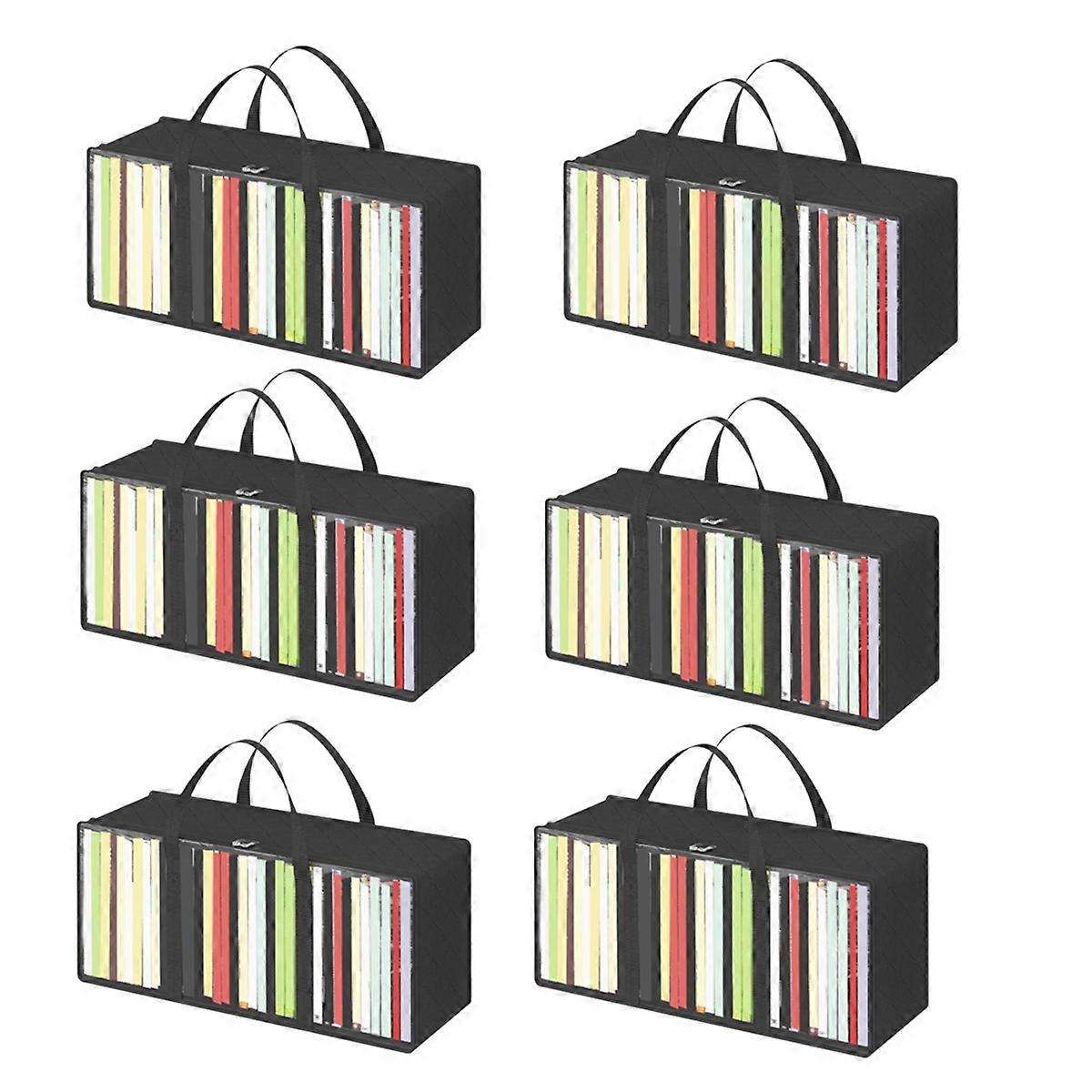 DVD Storage Bags 6 Pcs, Clear PVC Plastic CD Organizer with Handles and Zipper, Media Holder