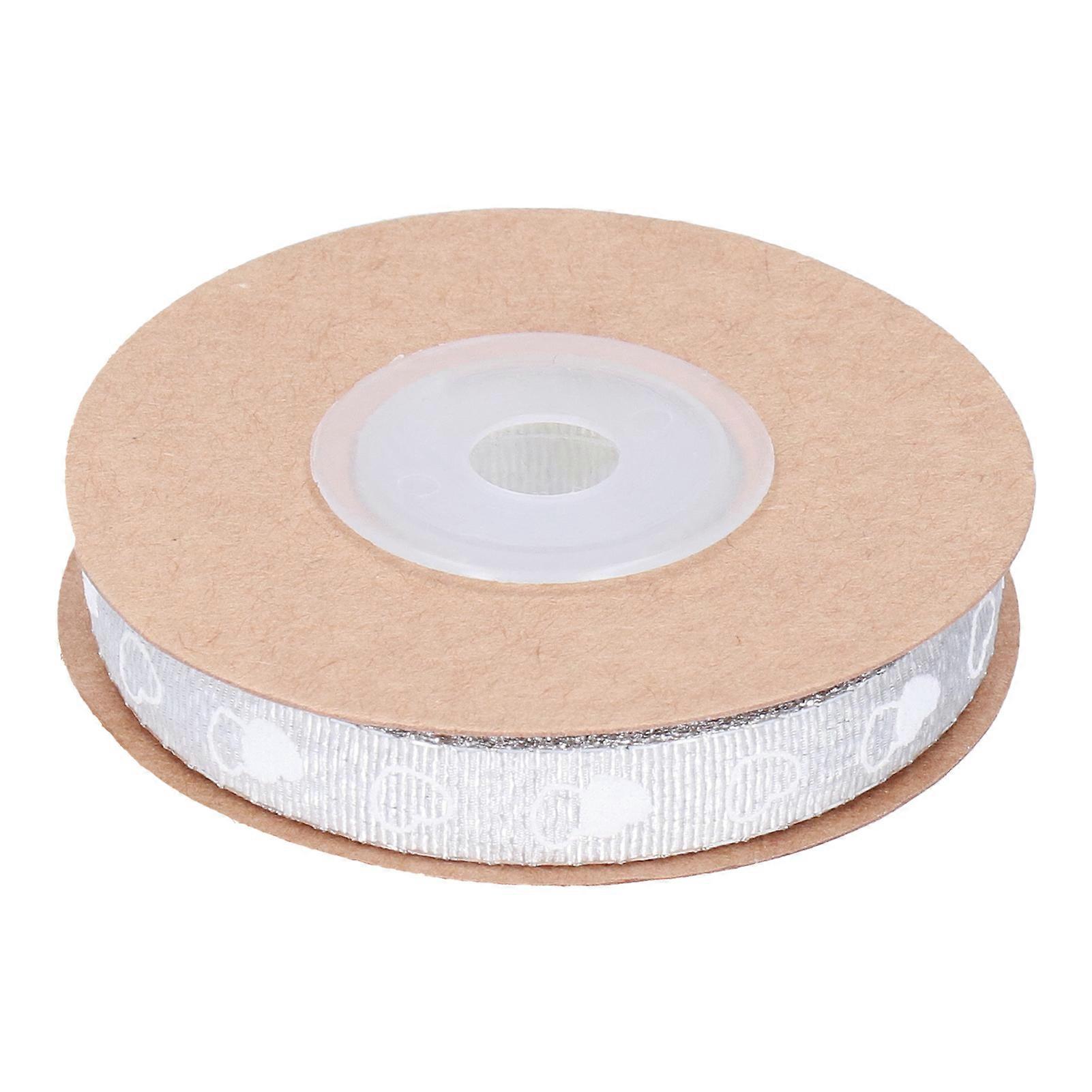 Heart Print Ribbon 1.0cm x 10m, 2Pcs Polyester, Easy Use Decor