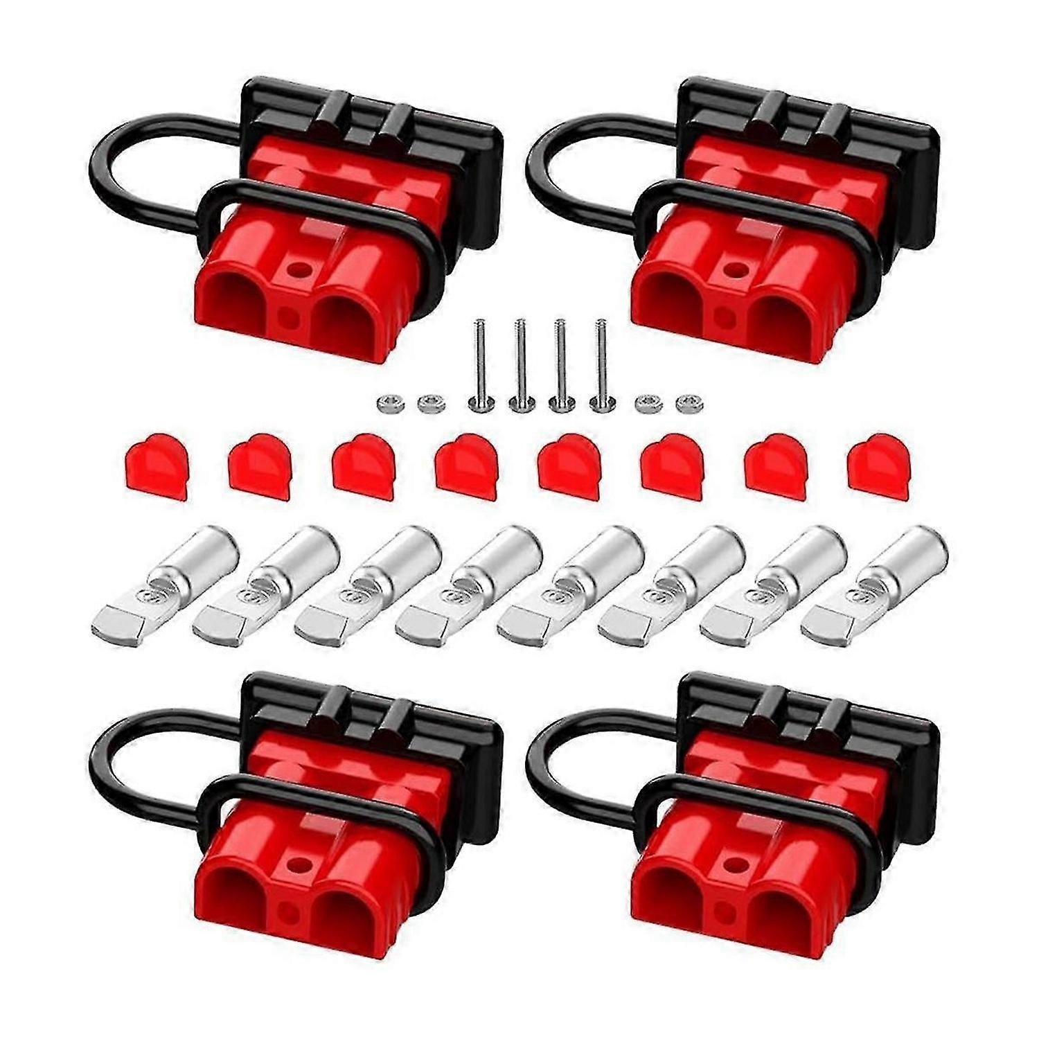 Anderson Connector, 50AMP 6-12 Gauge Battery Quick Connect with Dust Plug 12V-36V Anderson Plug Disconnect