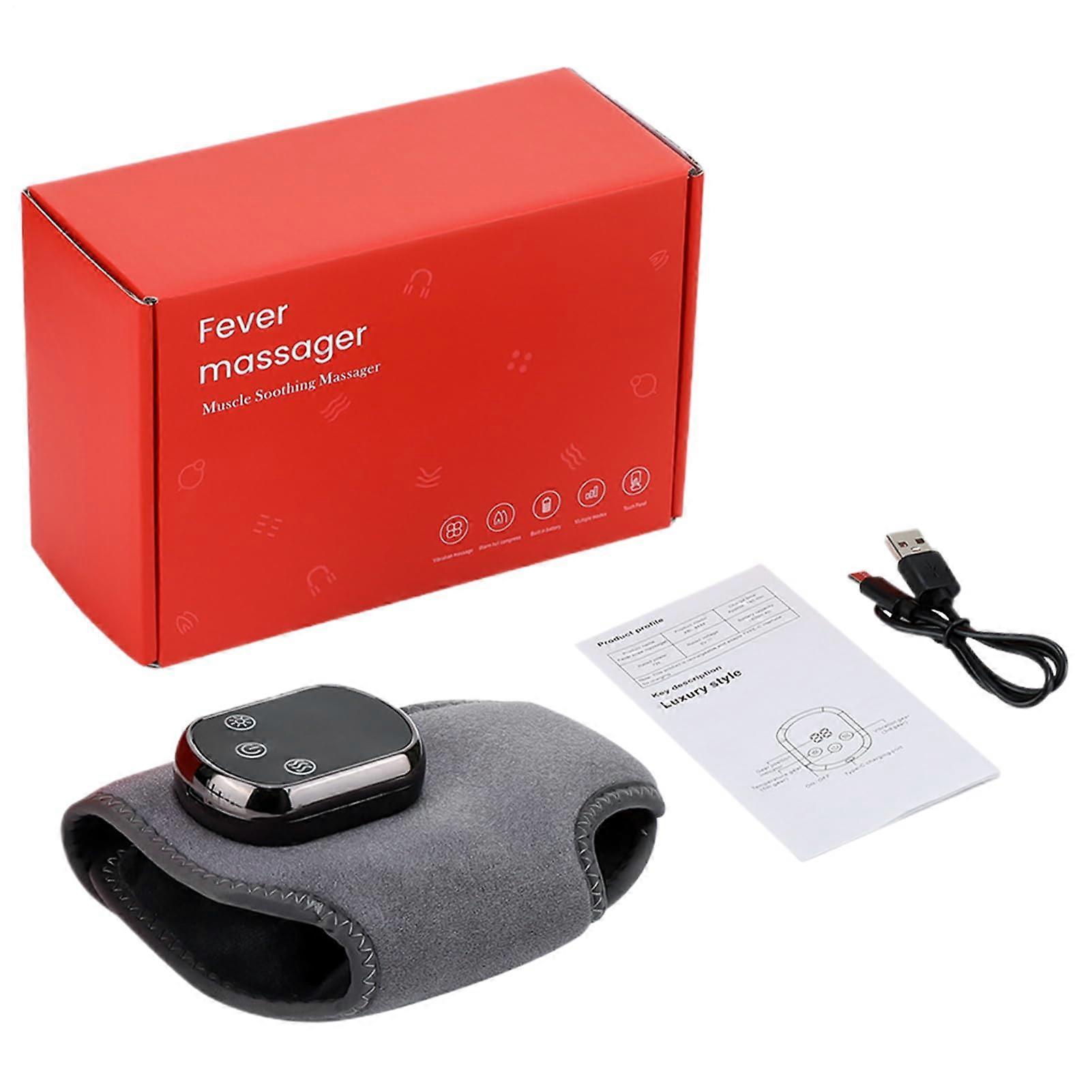 Electric Foot Massager Wrap - USB Rechargeable Ankle Heating Pad with 3 Vibration Settings for Home and Travel Relaxation