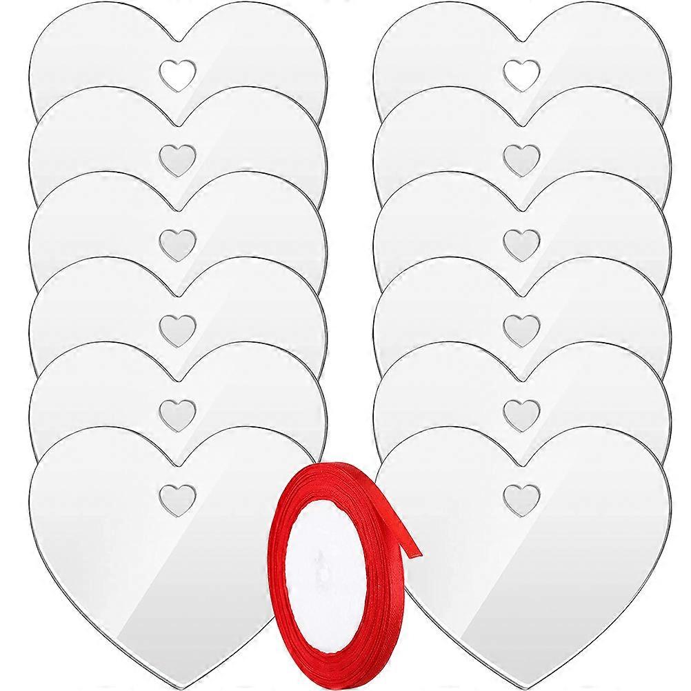 Heart Pendant Acrylic Heart Shape Pendant for DIY Projects 2Sets