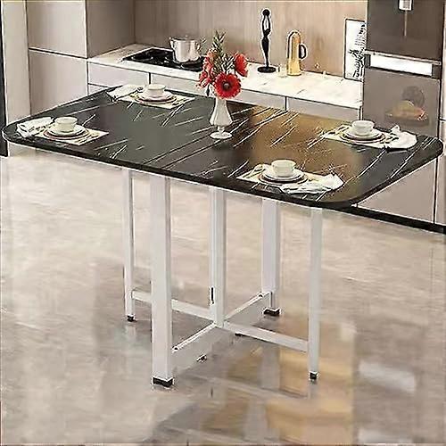 Scandinavian White Folding Dining Table Extendable 120cm X 70cm X 75cm Seats 6 Includes 2 Leaves