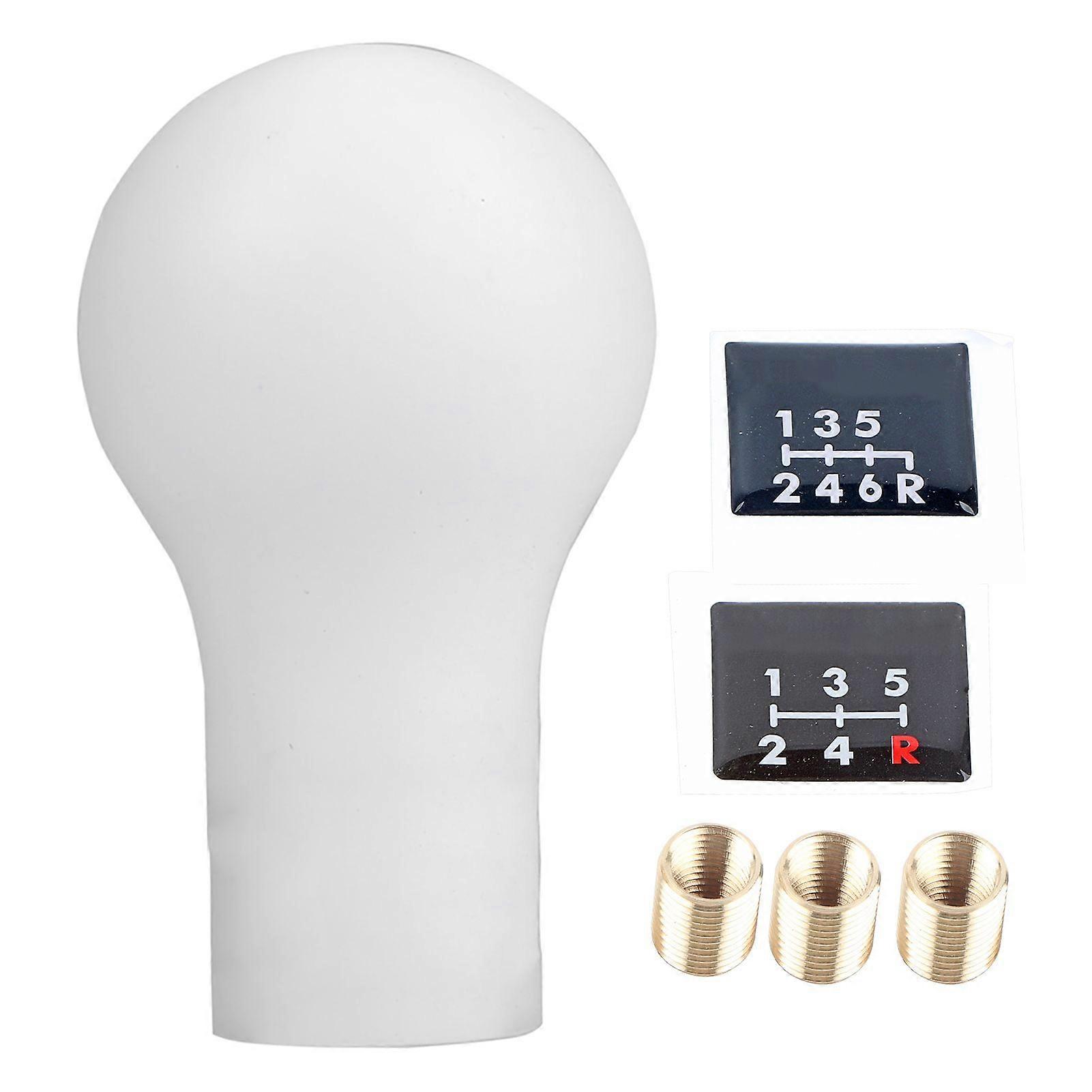 5 Speed Auto Manual Gear Shift Knob Shifter for Mitsubishi Lancer V3/EVO(White)