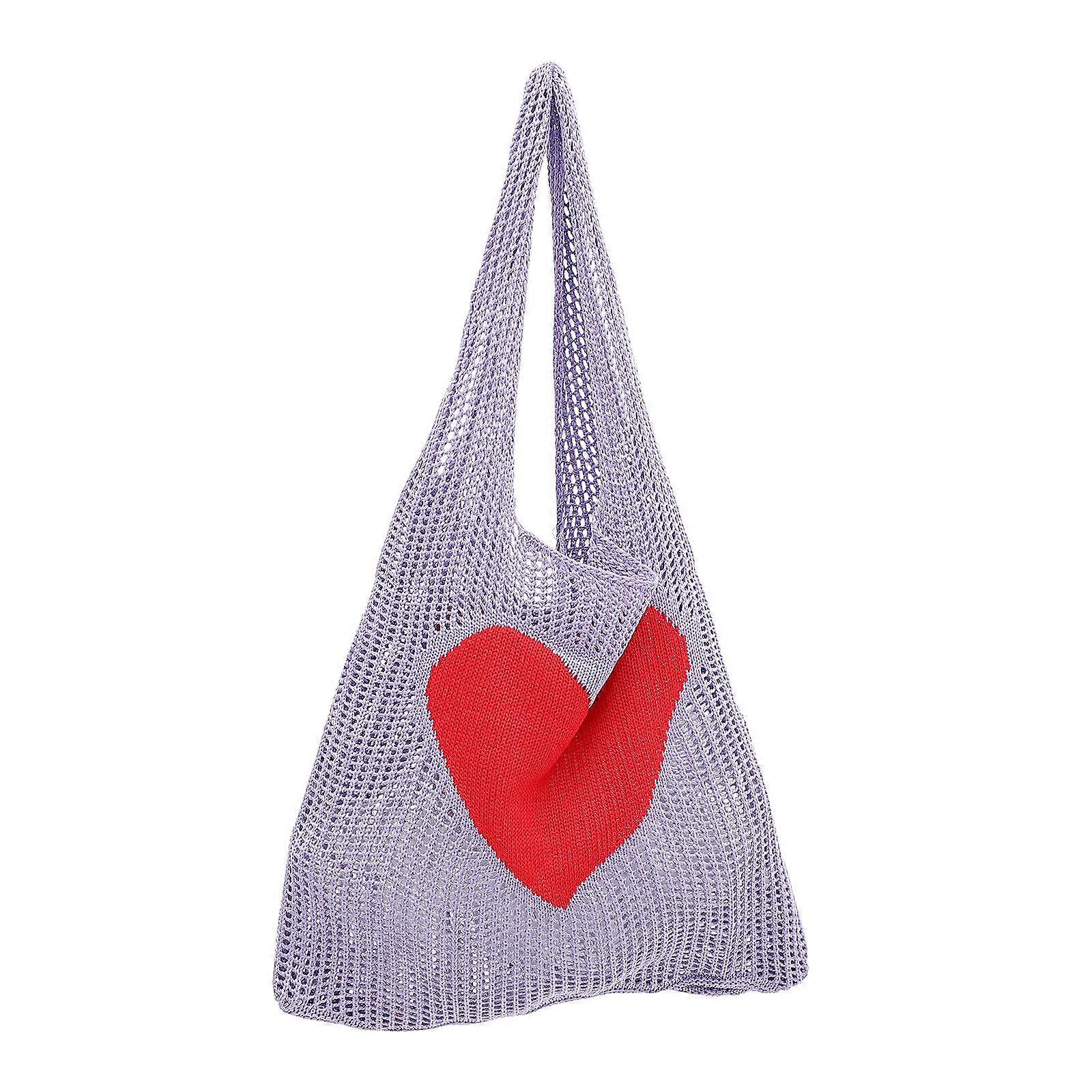 Mesh Grocery Bag Reusable Grocery Shopping Bag for Storage Use Violet
