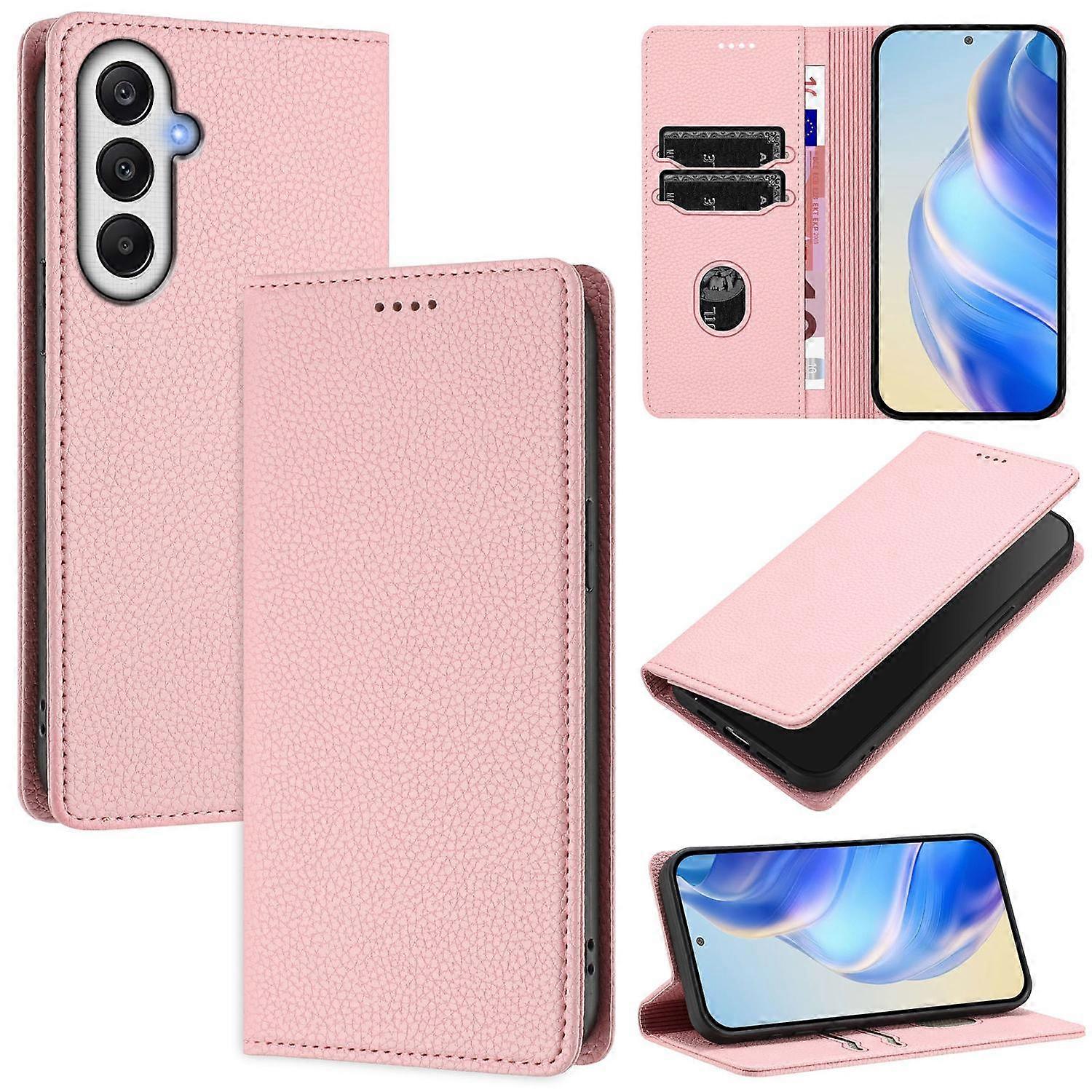 For Samsung Galaxy A25 5G (Global) (161.0 x 76.5 x 8.3mm) Wallet Case RFID Blocking Litchi Texture L