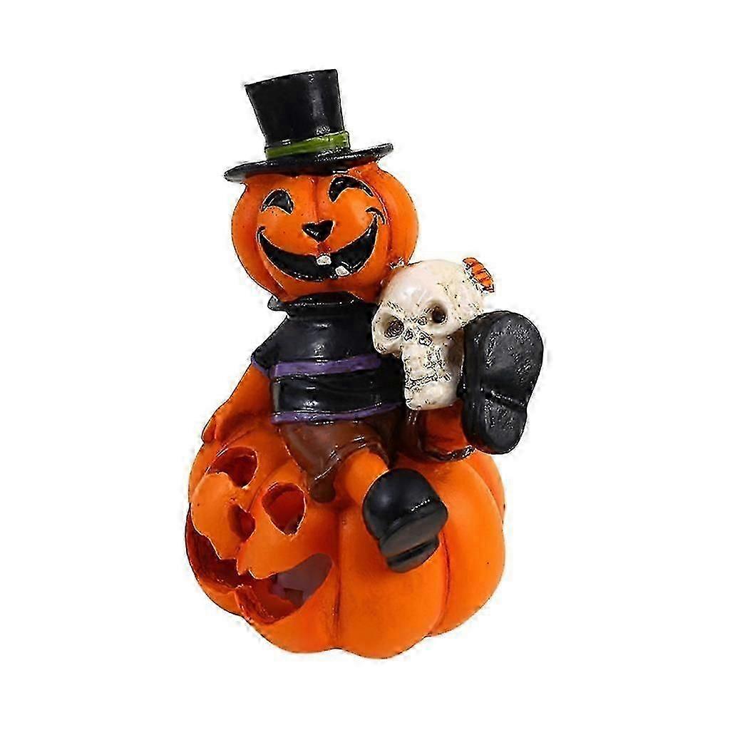 Resin Hollow Pumpkins with LED Lights Halloween Party Garden Decoration