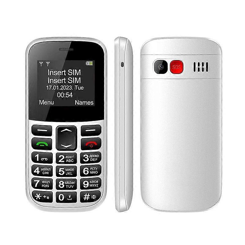 Mobile Phones For Elderly Senior Mobile Phones With Sos Button Big Button Mobile Phone, color-White_Lucky_B