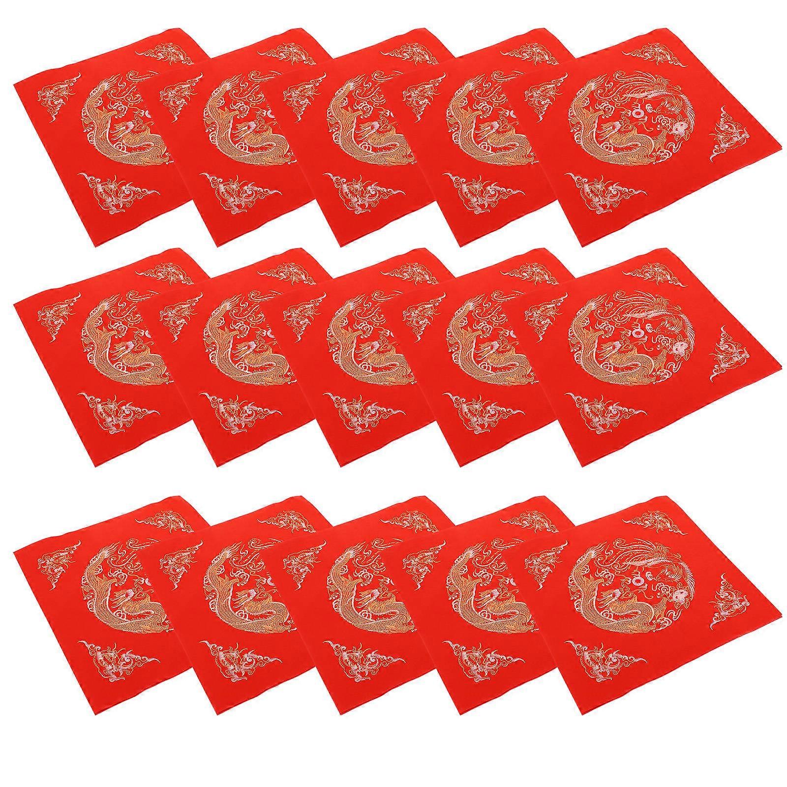 Calligraphy Red Paper for Fu Character Writing 40Pcs DIY Set