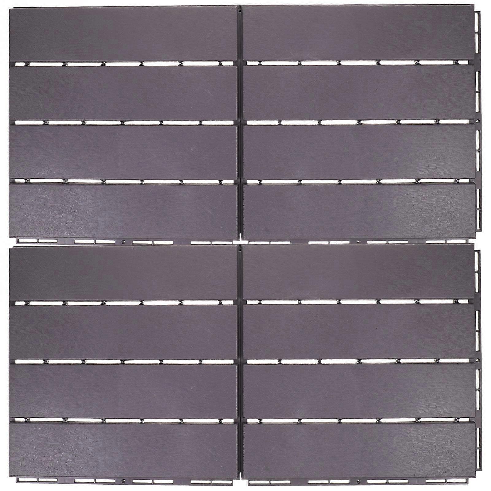 Grey Interlocking Deck Tiles Plastic Outdoor Flooring for Patio 4Pcs