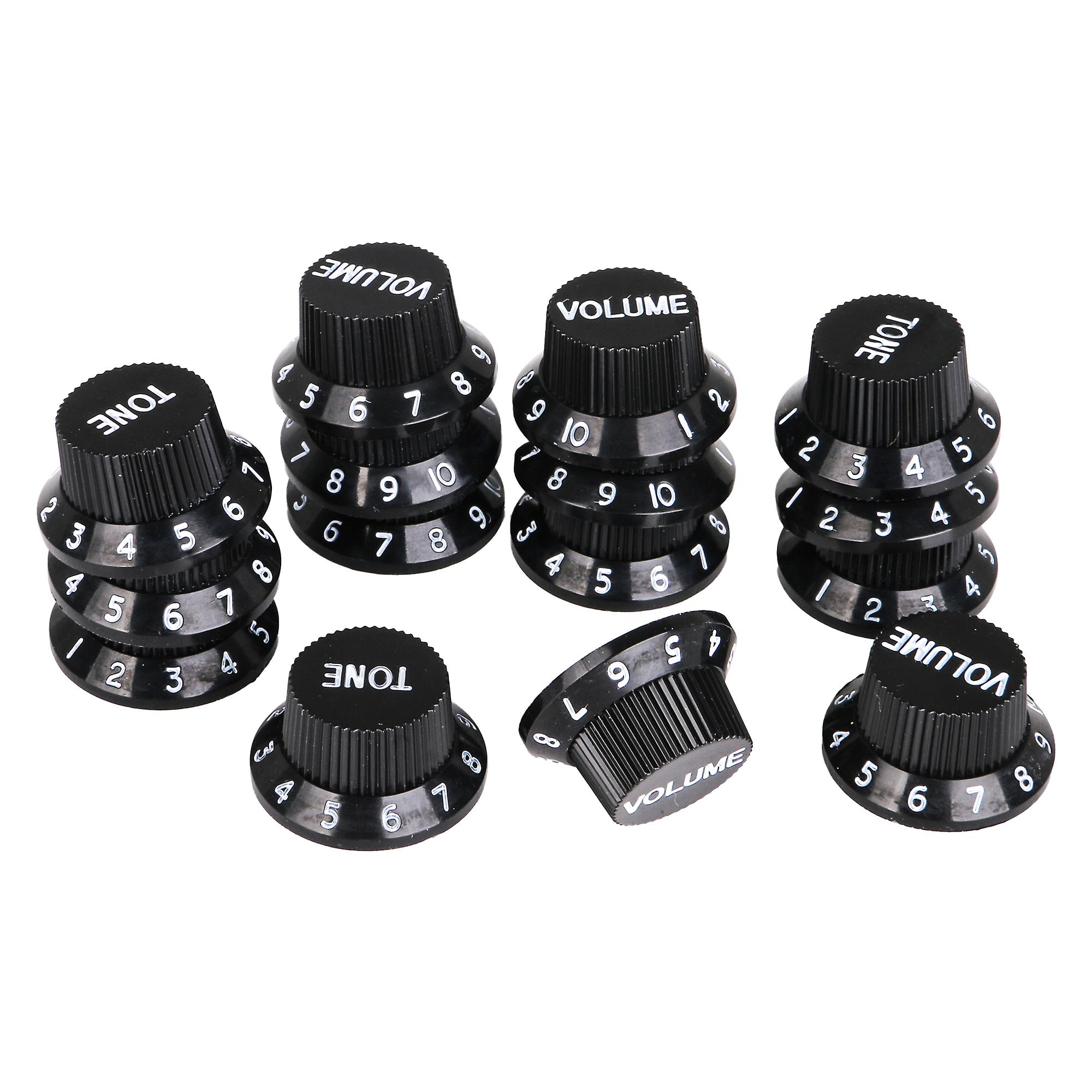 5 Set Plastic Guitar 1V2T 1 Volume 2 Tone Control Knob 0.2Inch Hole Dia