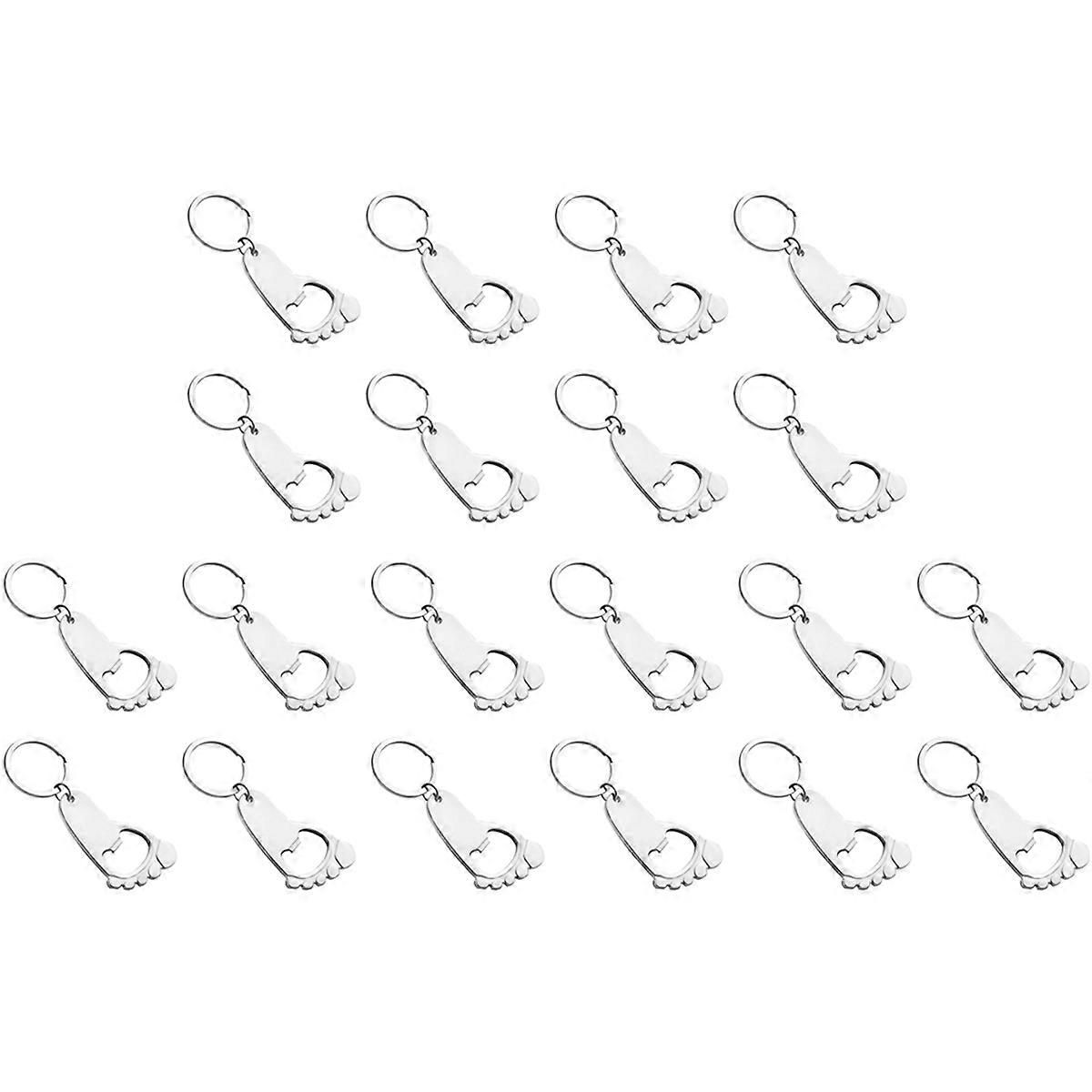 20pcs Keychain Beer Bottle Opener Keychain Chain Ring