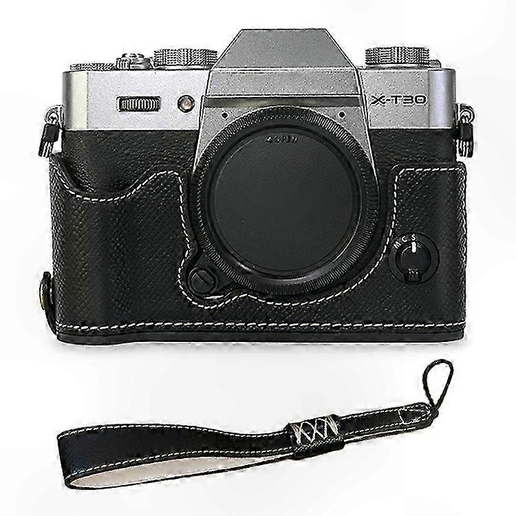 Synthetic Leather Camera Case with Hand Grip for Mirrorless Cameras Protective Bottom Cover Compatible with Fujifilm XT Series Models
