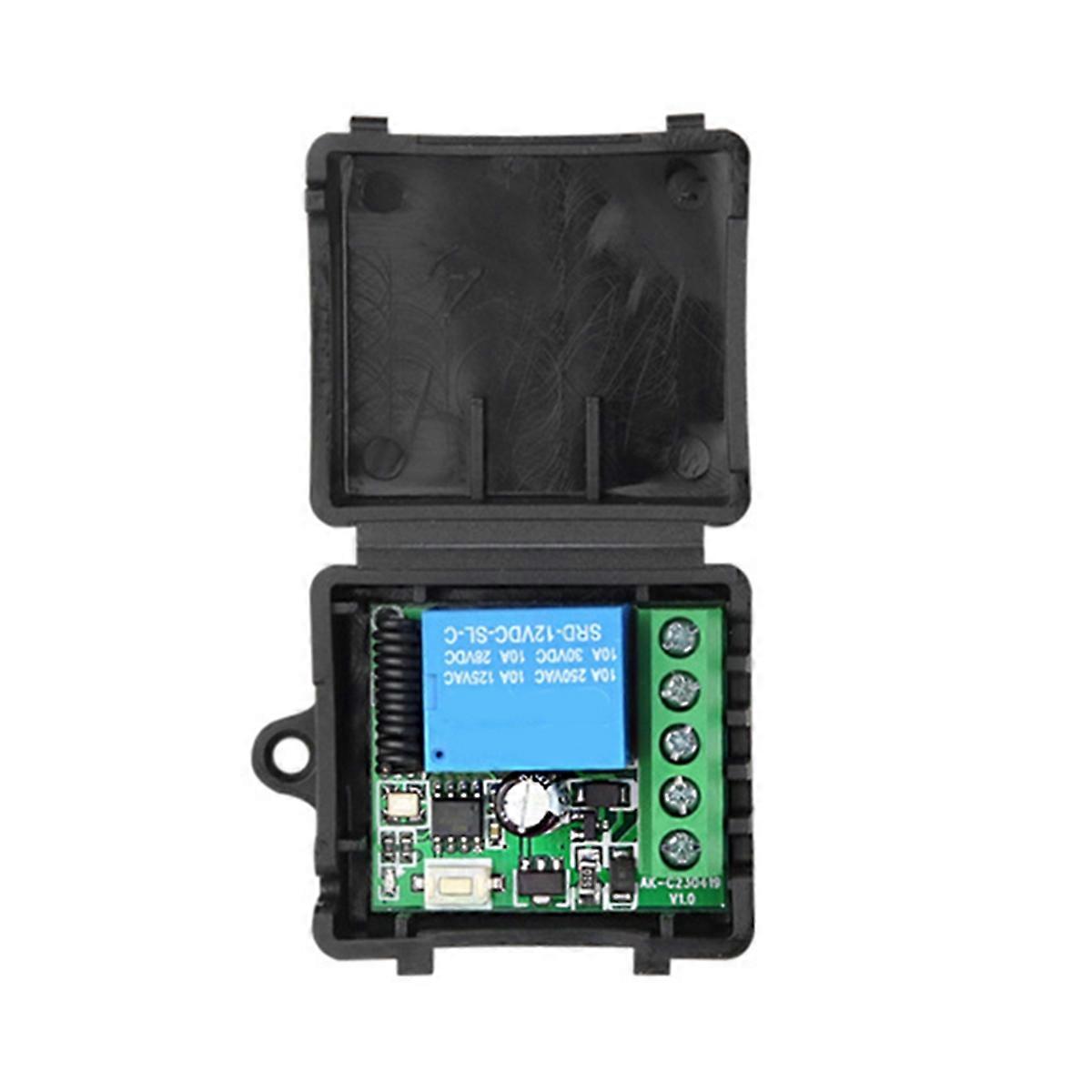 433Mhz Wireless Remote Control Switch DC 12V 1CH Relay Receiver Black