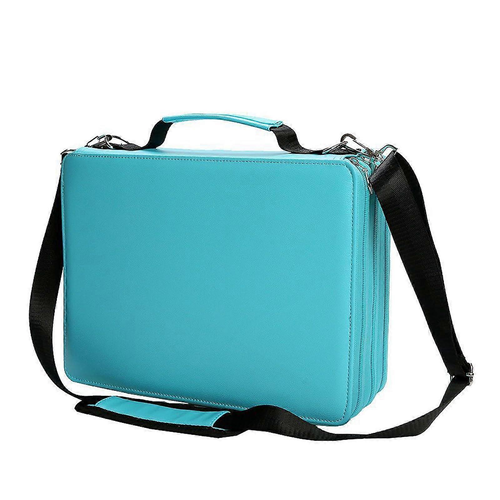 168/224 Slots Large Leather Marker Case With Shoulder Strap Multilayer Art Markers Carrying Bag For Marker Pens