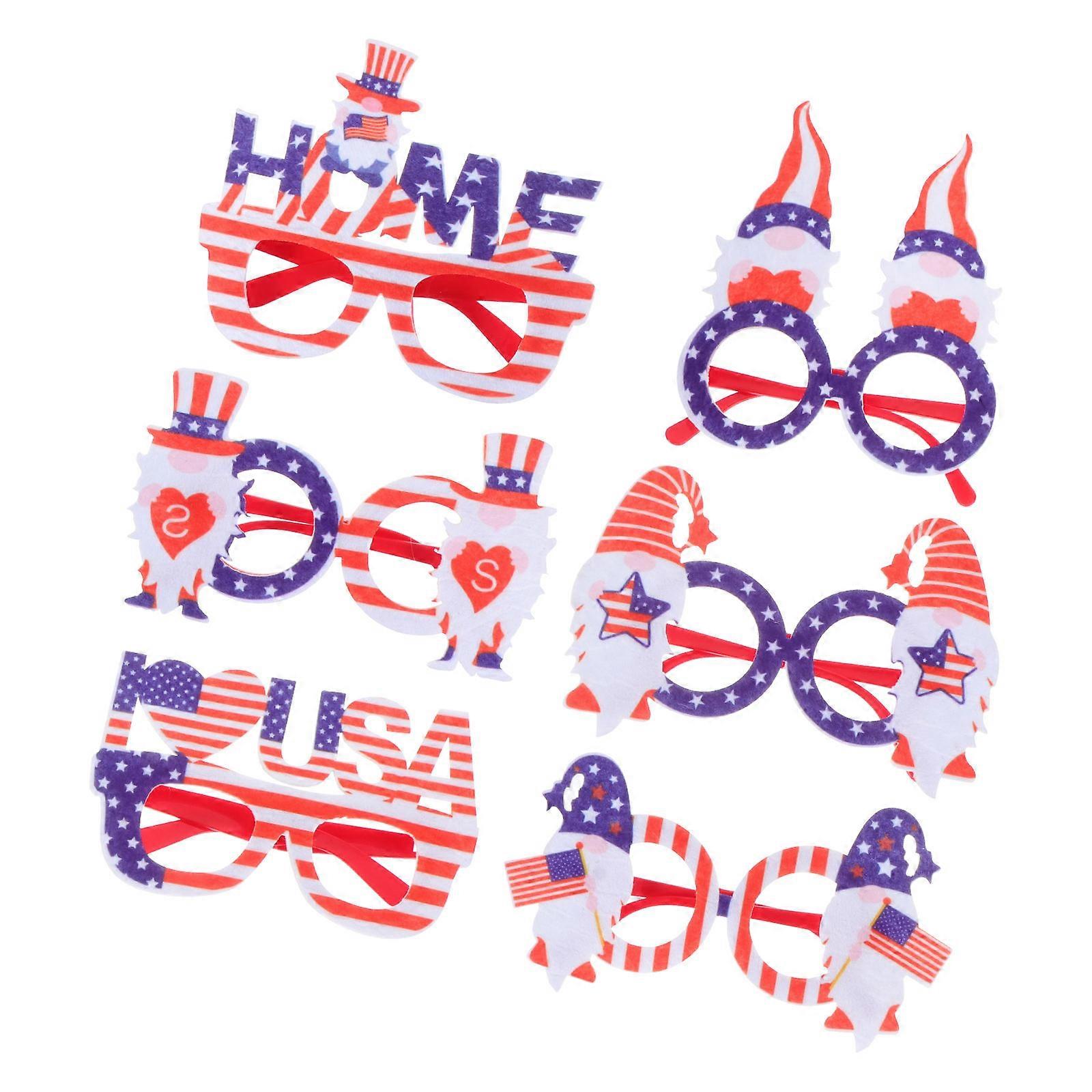 Funny Party Glasses Independence Day Photo Props for Festival 6Pcs Set