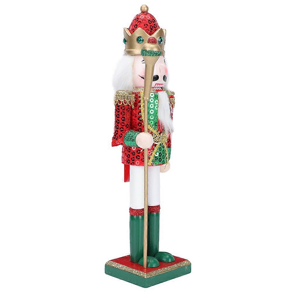 Wooden Nutcracker Christmas Nutcracker Craft Decoration for 2Pcs