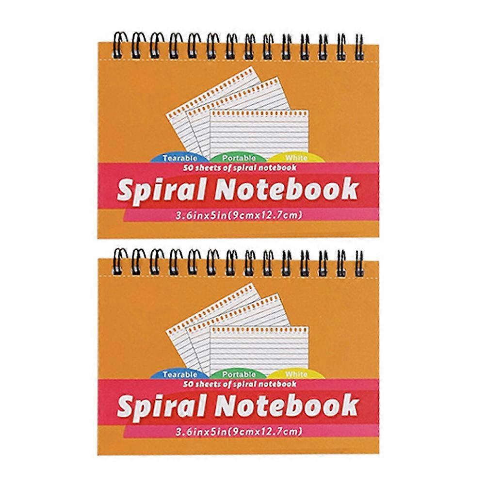 Small Notebook Spiral Notepads for Office Use 2Pcs Orange Paper Memo Pads