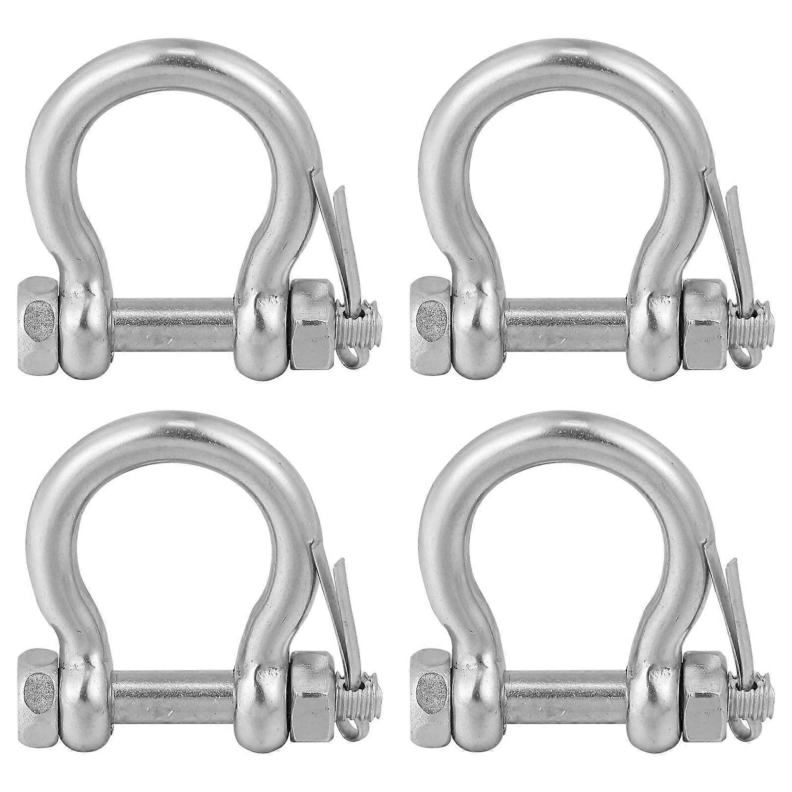 Durable Stainless Steel D-Shaped Shackles 8 Pcs Designed for Towing in Outdoor and Industrial Use Environments