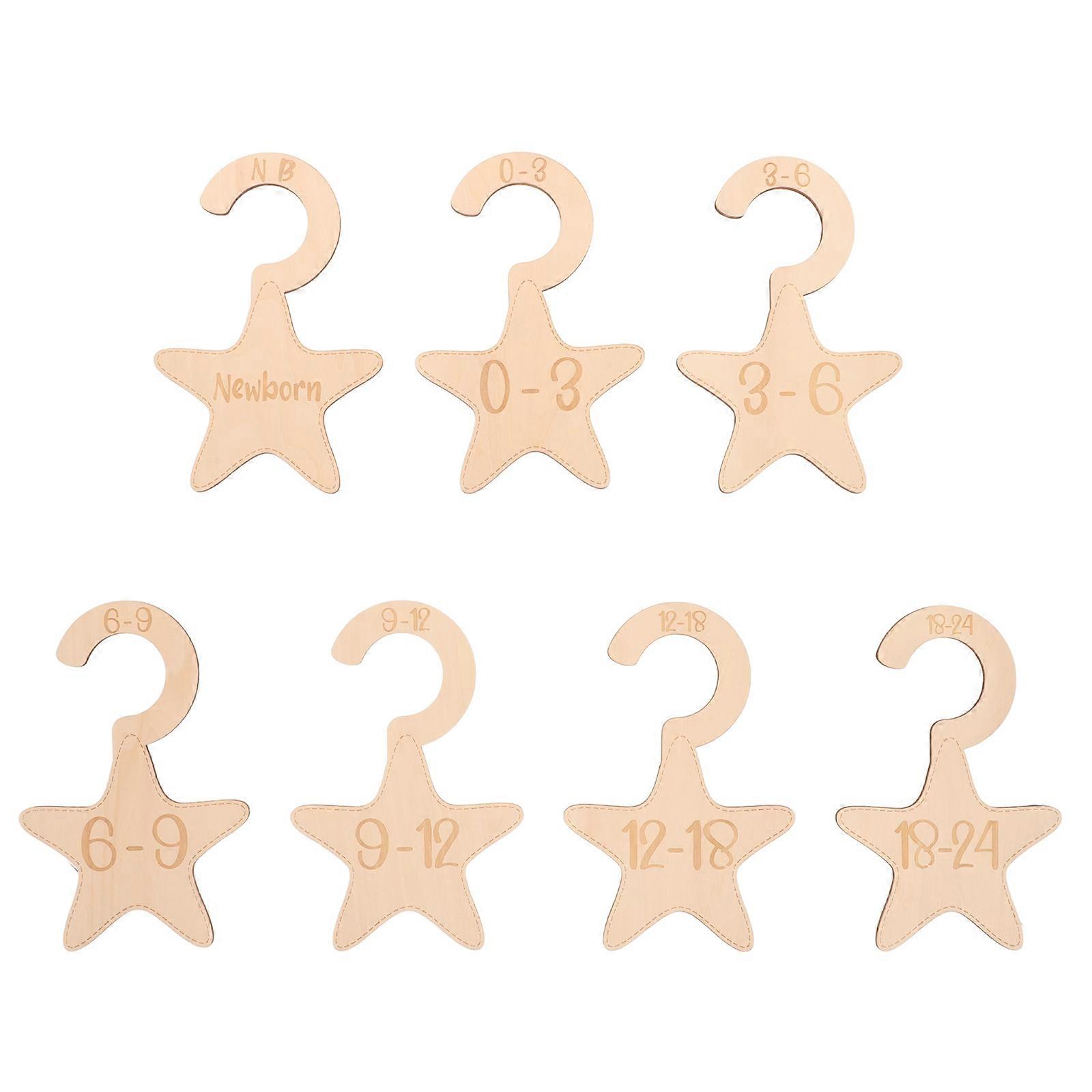 Wooden Baby Closet Dividers 14 Pcs For Nursery Wardrobe Organization Efficient Categorization Stylish Khaki Color Quality Craftsmanship