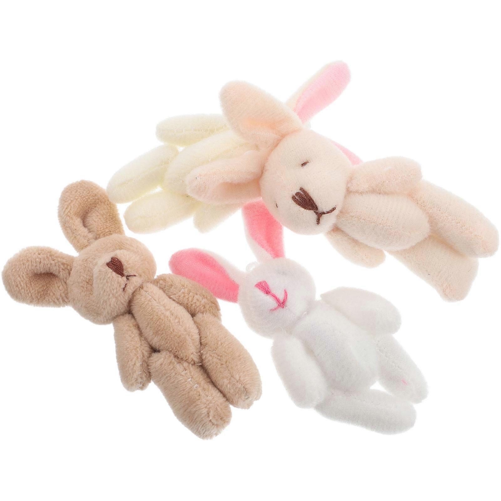 Plush Bunny Keychain 20 Pcs Mini Cute Stuffed Rabbit Doll For Daily Use Home Decor Assorted Color