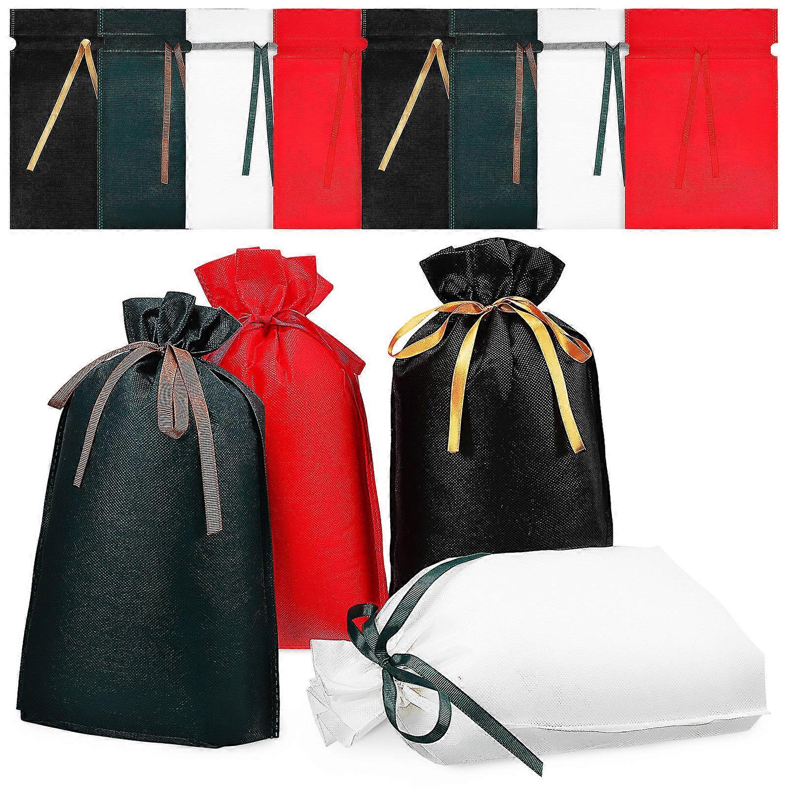 Drawstring Gift Bags Present Wrapping Pouch For Wedding Halloween Events Rectangular Organization 24 Pcs