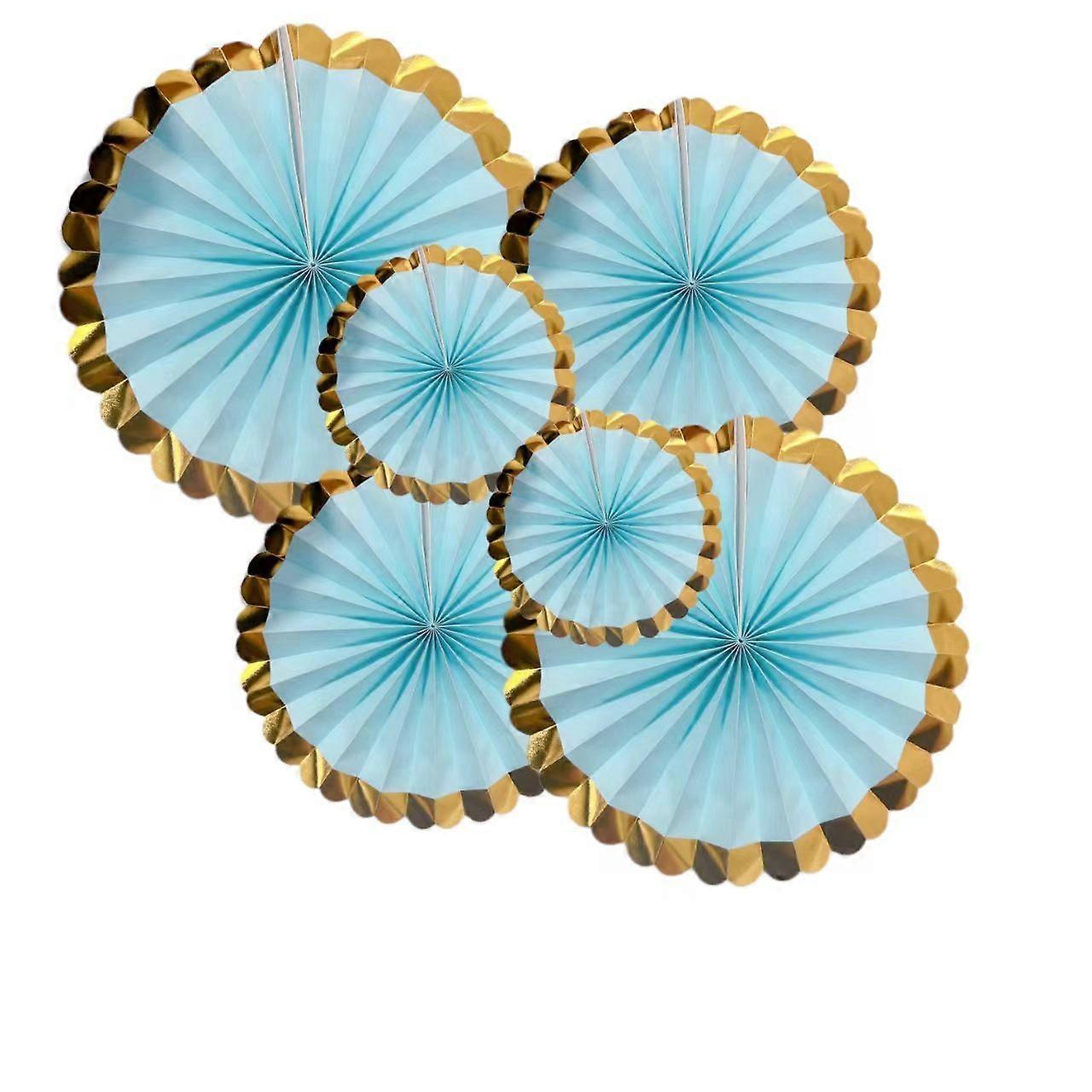 Décoration de fête d'anniversaire, mariage, lieu de mariage, ambiance, disposition, bord doré, éventail en papier, flux