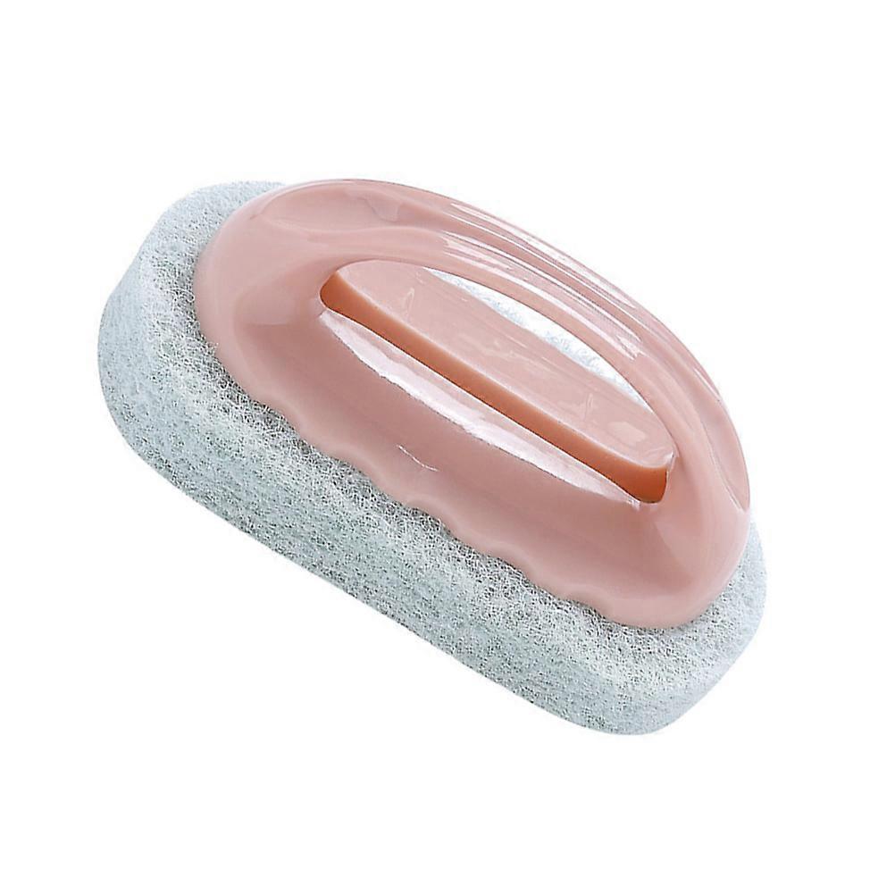 Scrub Brush With A Handle For Garage Use PP Material Pink Ergonomic Design Stain Removal 1Pcs