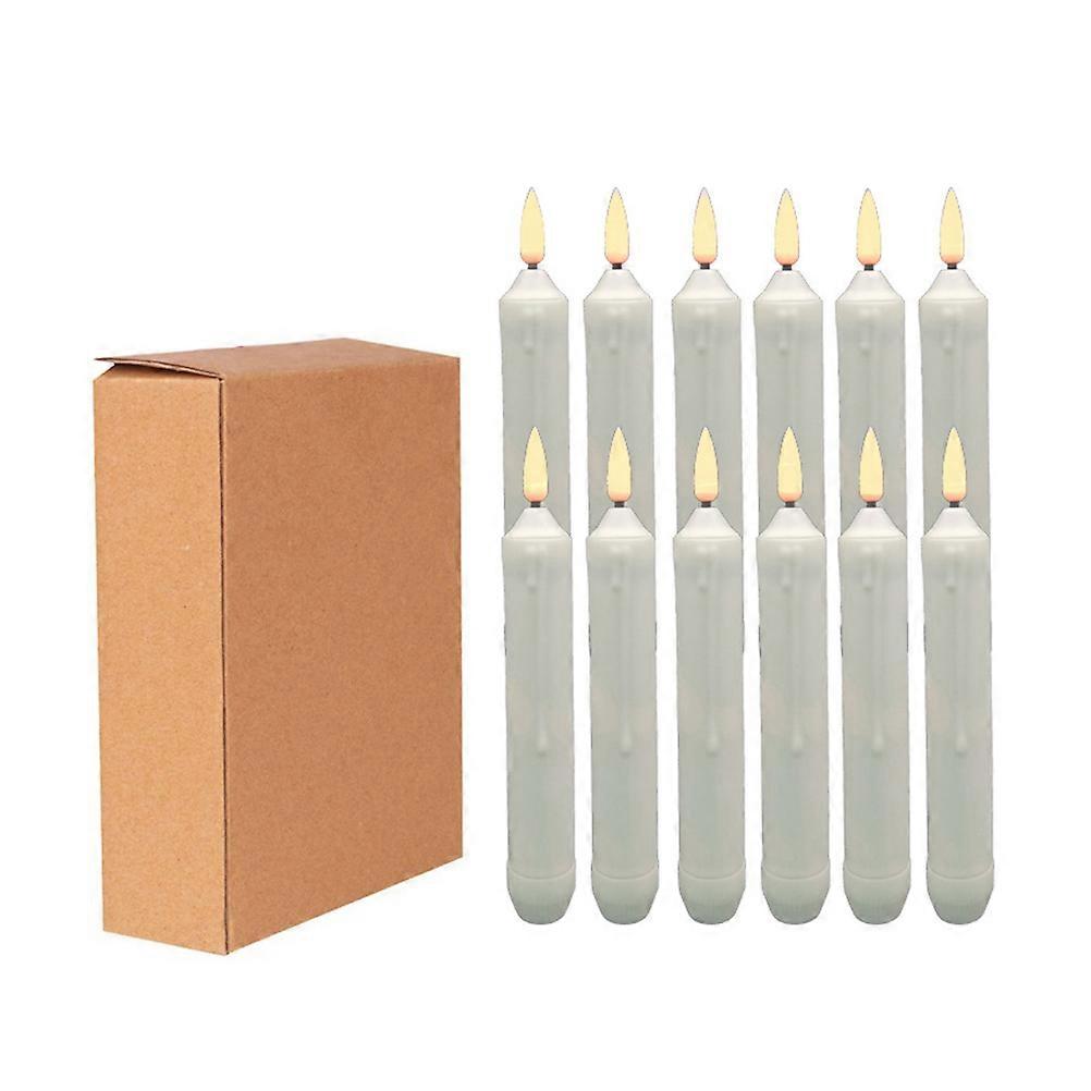 Flameless Taper Candles Battery Operated Candle Lights For Home Use And Party Decoration 15.5X2X2CM White LED 72Pcs