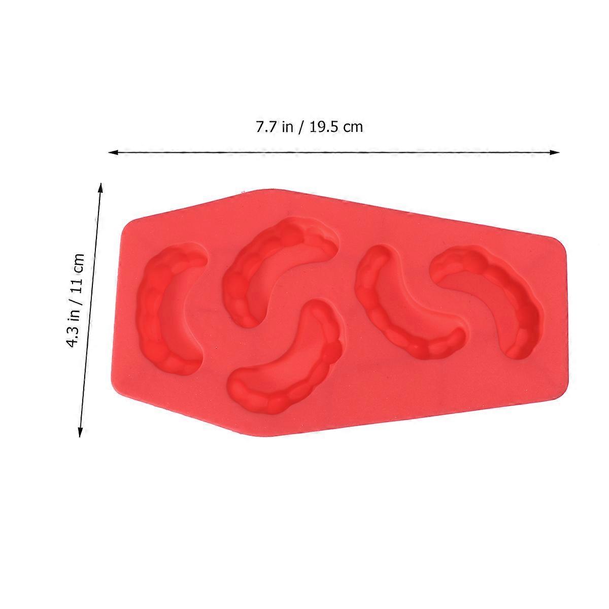 Halloween Ice Cube Mold 1Pcs Red with Spooky Teeth Shapes for Ice Making