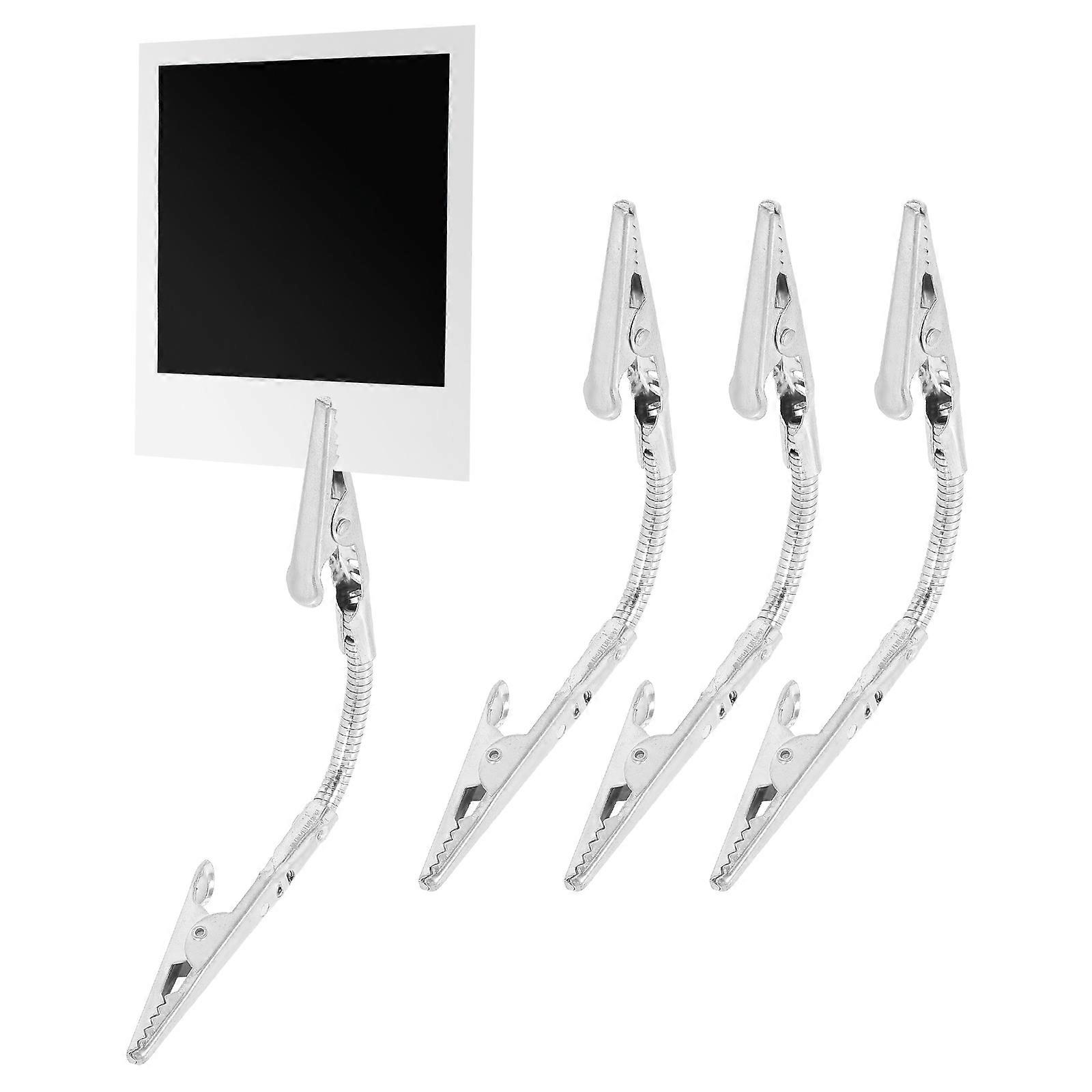 Silver Double-Sided Memo Clips for Flexible Photo Holding 12Pcs Set