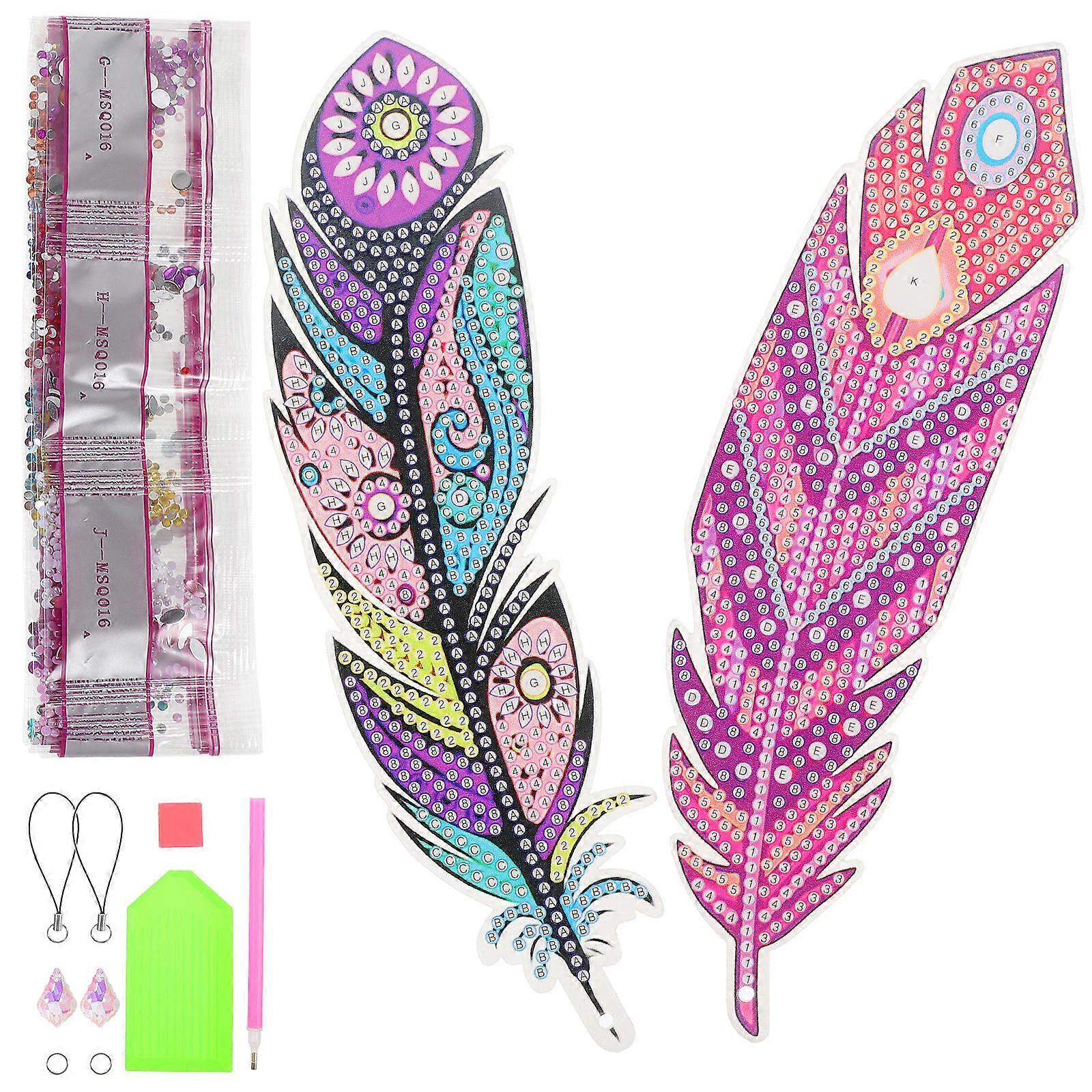 Diamond Art Bookmarks Acrylic Decorative DIY Book Mark for Reading Use 5Sets