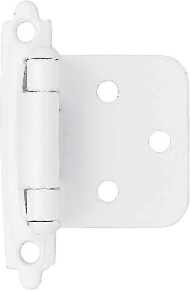 50 Pack (25 Pairs) Face Mount Self Closing Variable Overlay Cabinet Hinges, White  White