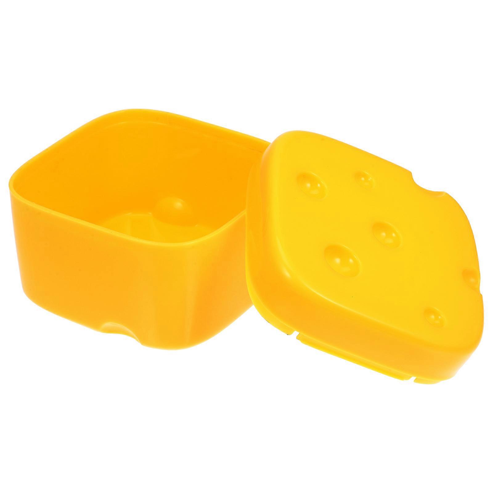 5Pcs Cheese Slice Holder Square Storage Box For Home Food Preservation Practical Design Yellow PP