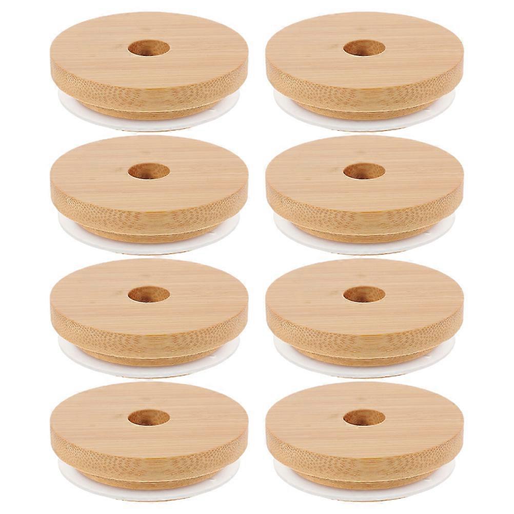Jar Lid with Straw Hole Wood Lids for Home Use 32Pcs