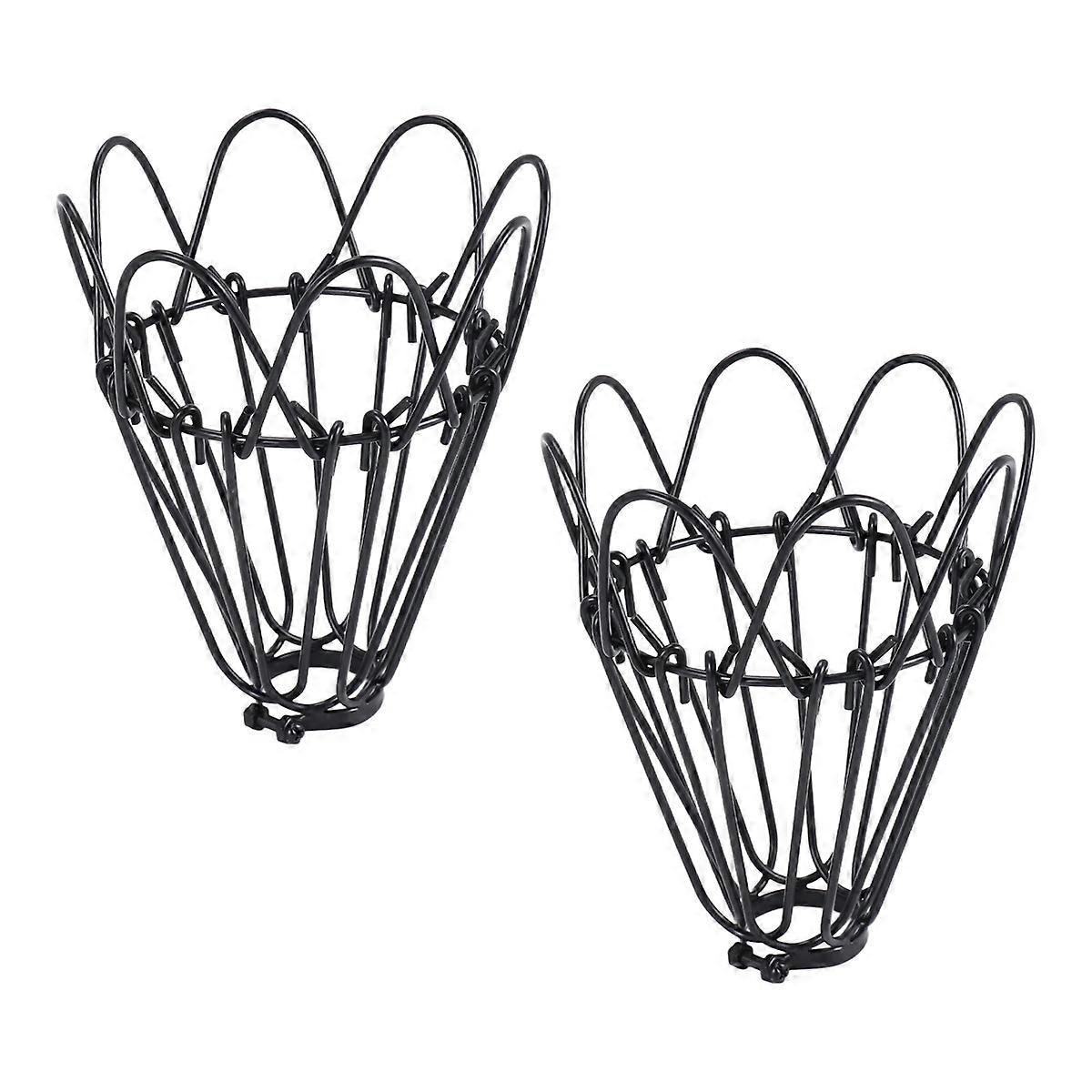 Adjustable Wire Cage Lampshade, 2 Pack Metal Bird Cage Bulb Guard