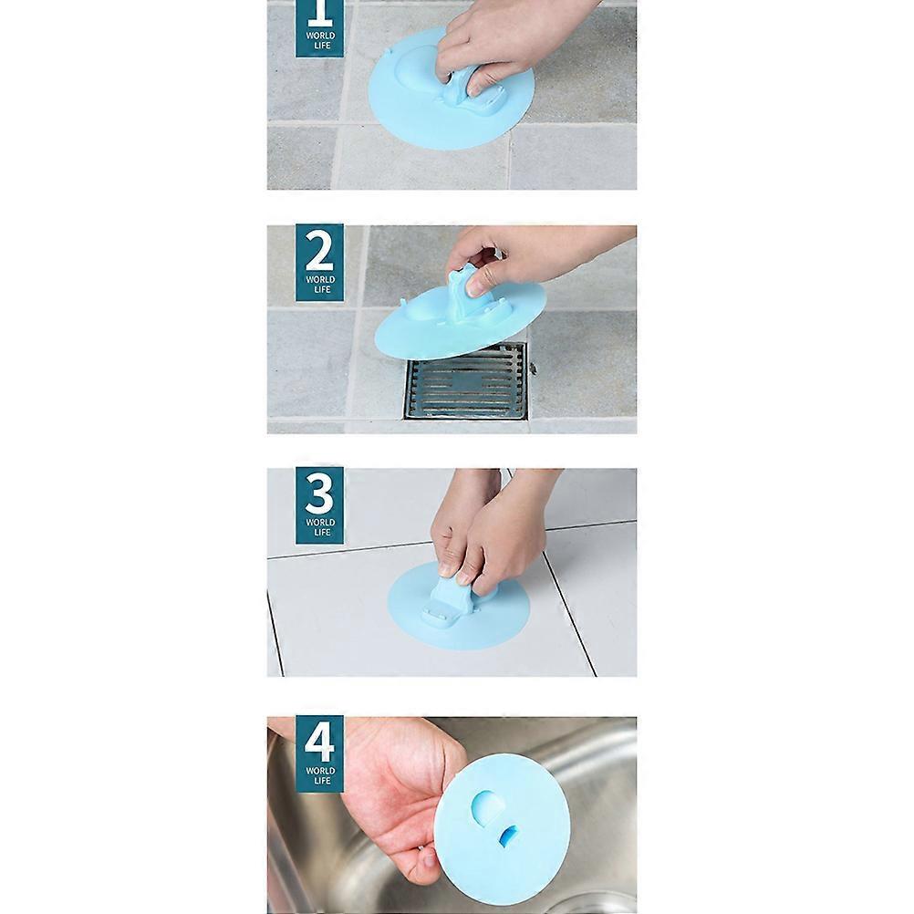 Floor Drain Plug Hippo Shaped Silicone Sink Stopper for Kitchen 3Pcs