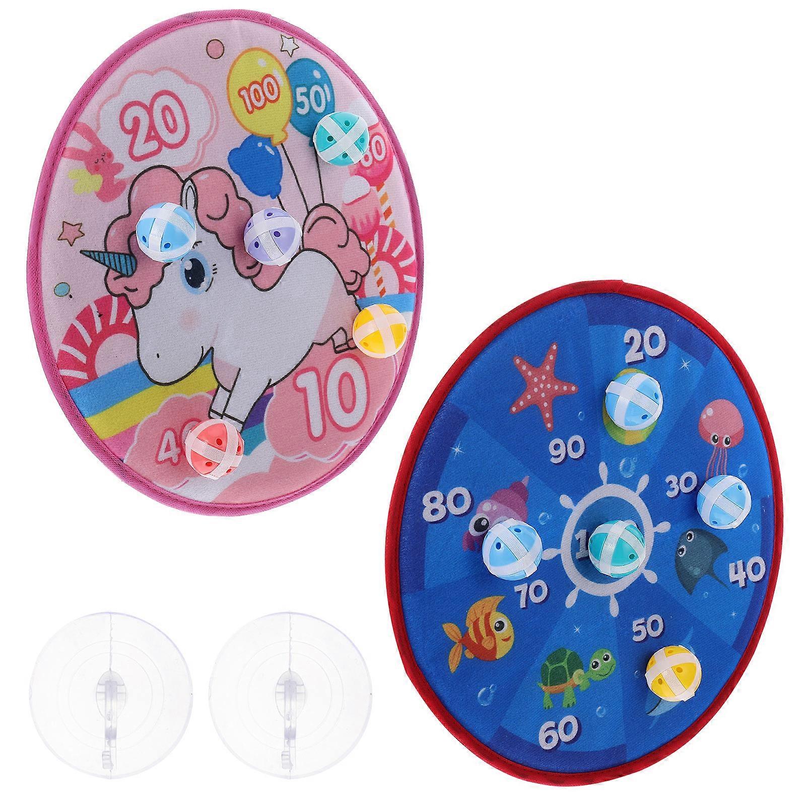 Educational Toy Cartoon Sticky Ball Dart Board for Kid Playing 6Sets