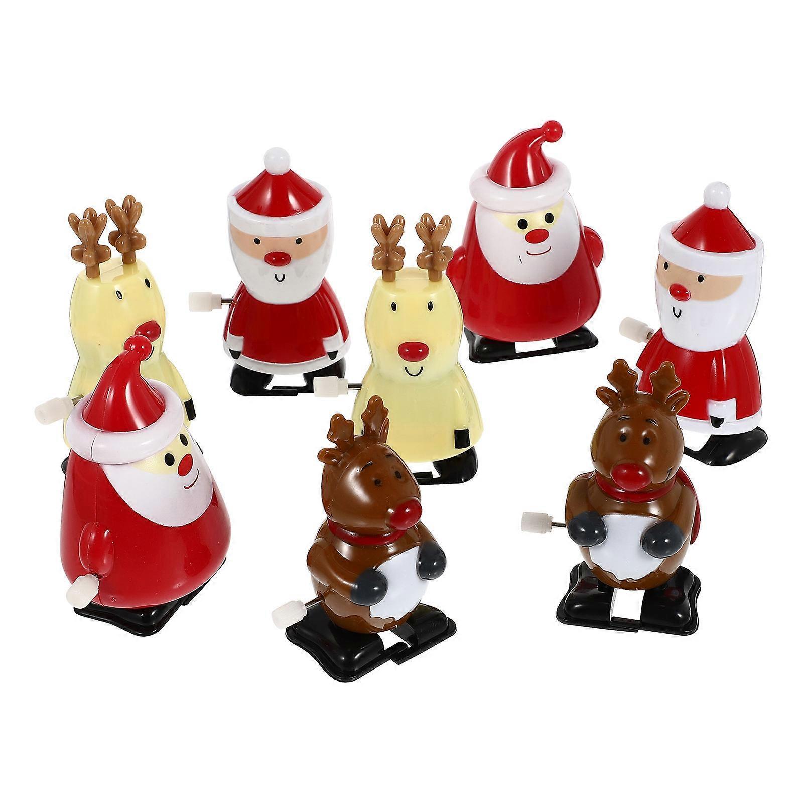 Wind Up Stocking Stuffers 8Pcs Assorted Color Plastic Battery Free Fun Wind Up Toys for Kids