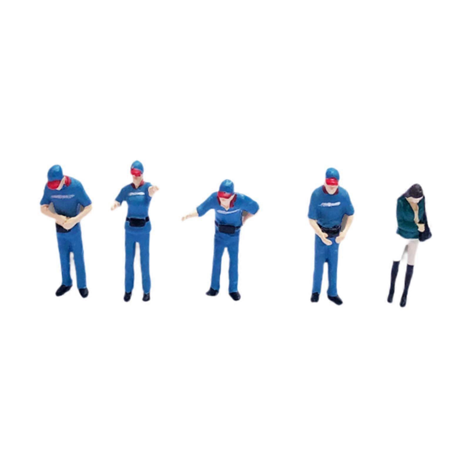 5x 1/64 Scale Model Collection Layout Decoration for Desktop DIY Scene Decor blue set